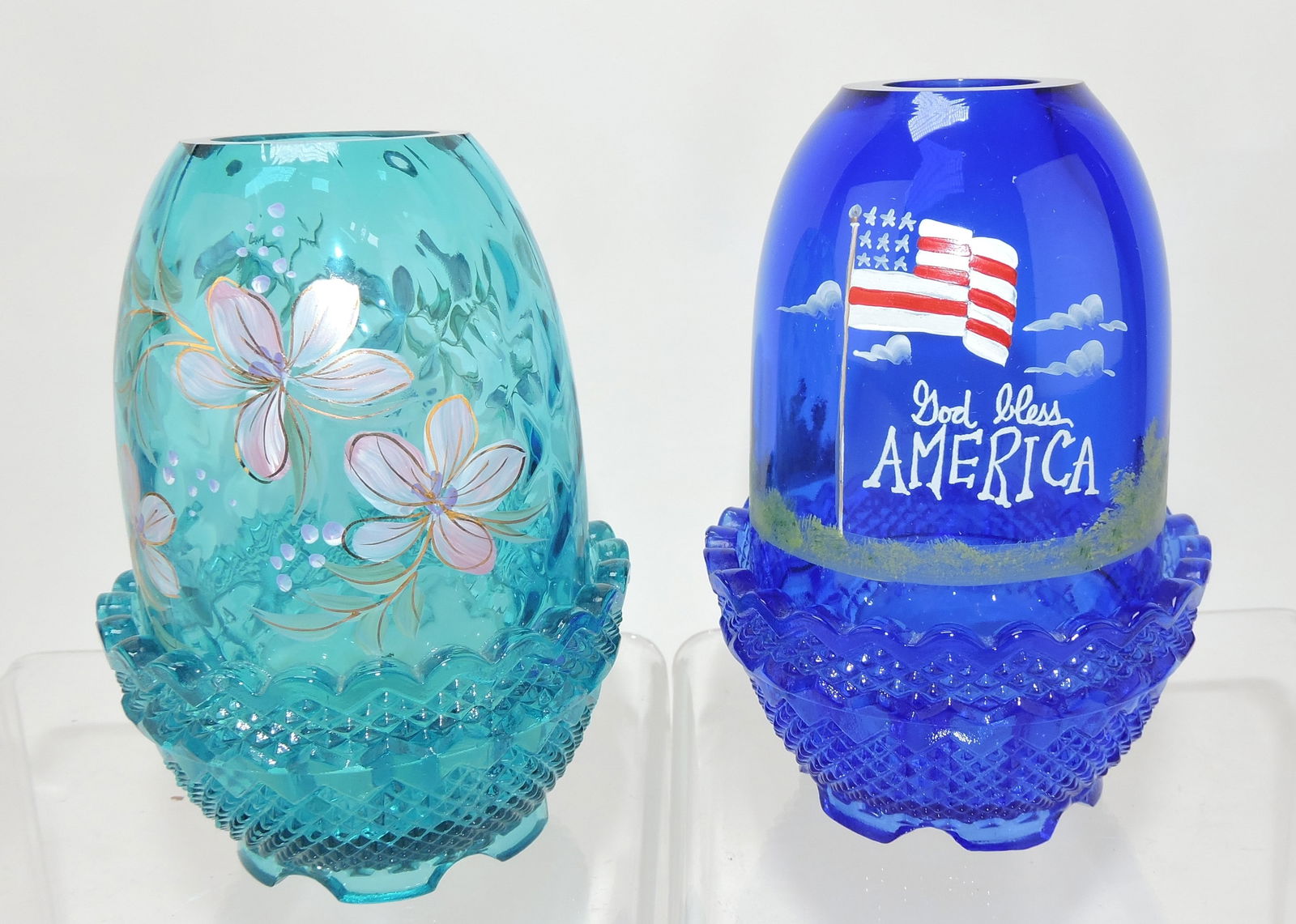 Fenton lot of 2 fairy lamps (1 of 1)