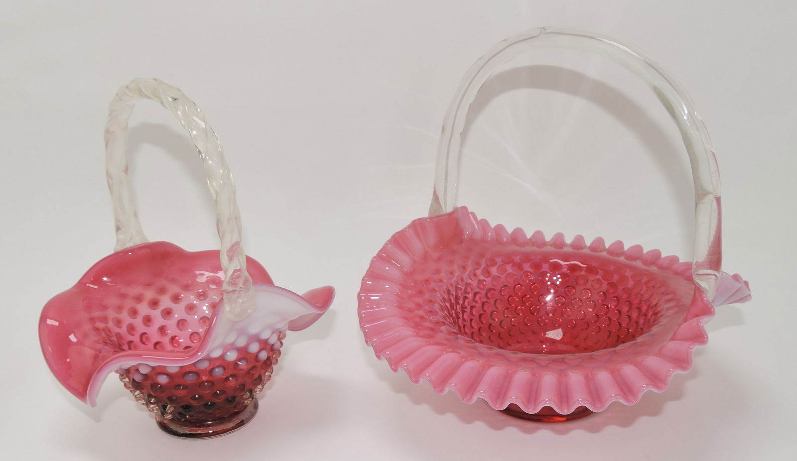 Fenton cranberry opalescent hobnail lot (1 of 1)