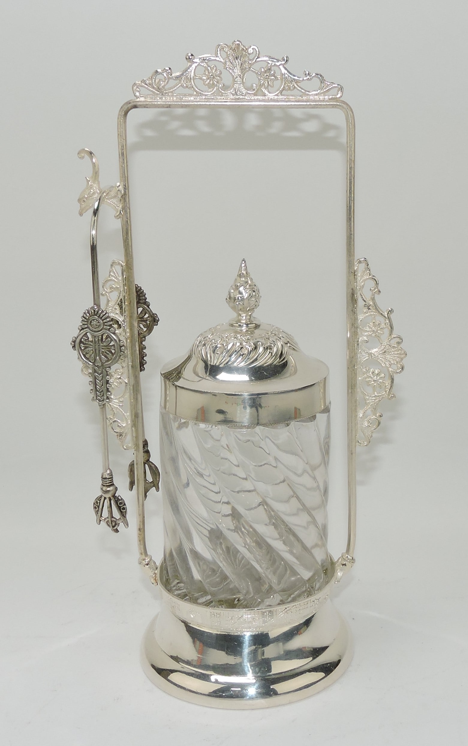 Pickle castor with swirl clear glass: insert, 12"