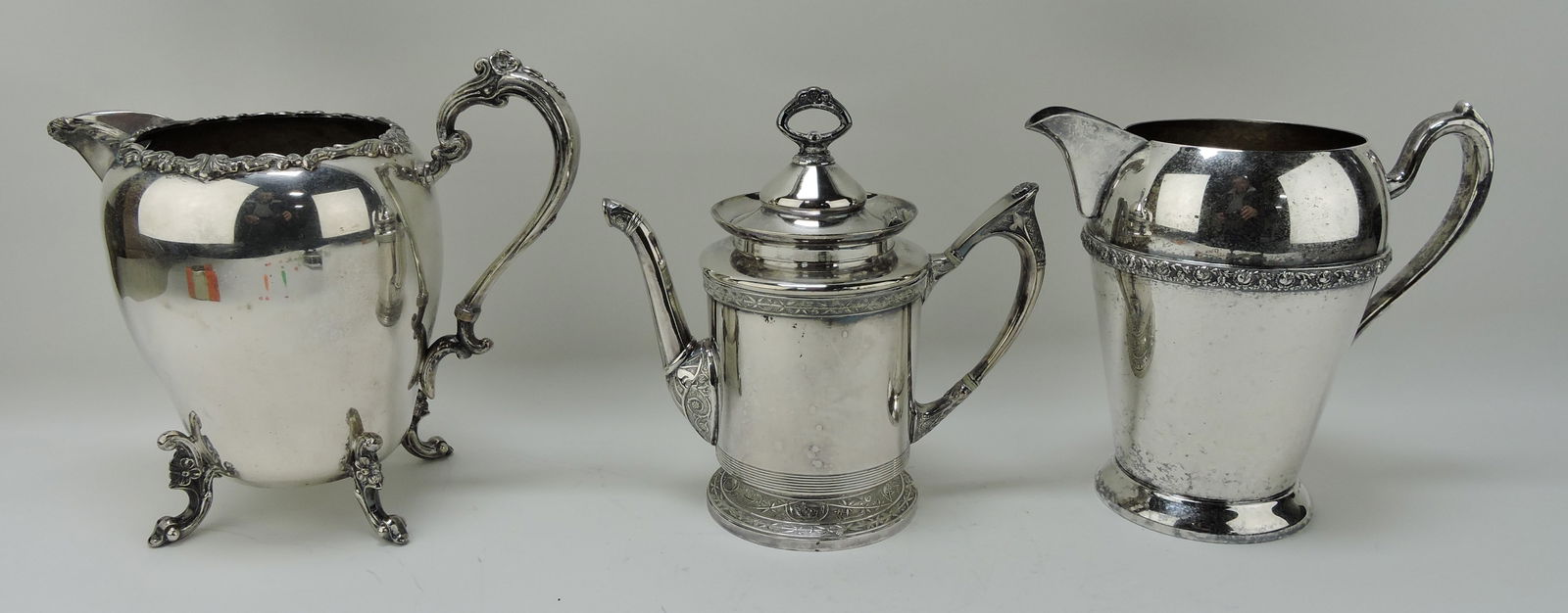 Silver on copper lot of 2 pitchers and (1 of 1)