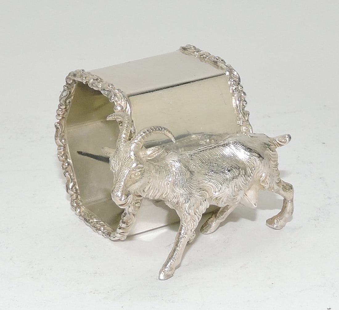 Silver plate figural napkin ring with (1 of 1)