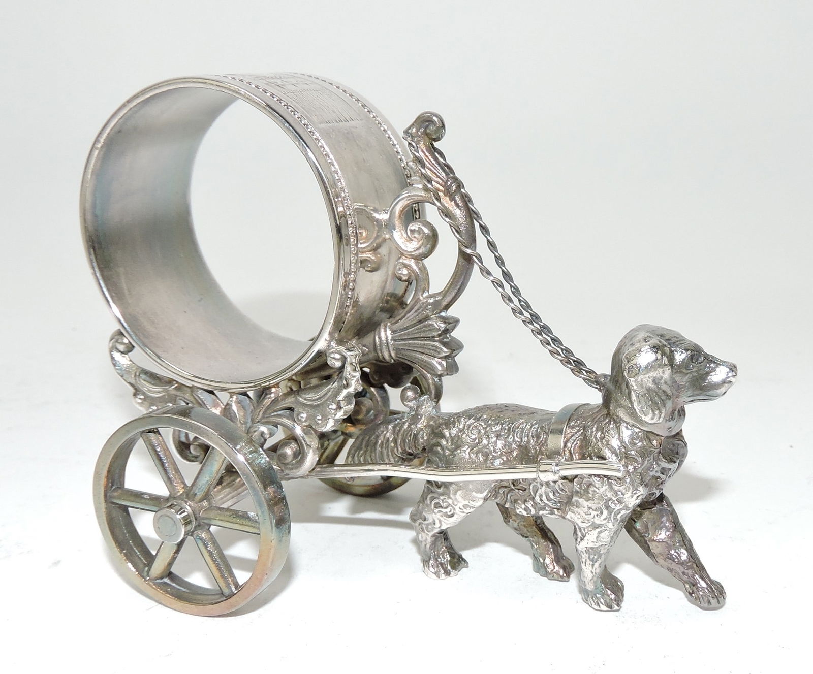 Silver plate figural napkin ring with (1 of 1)