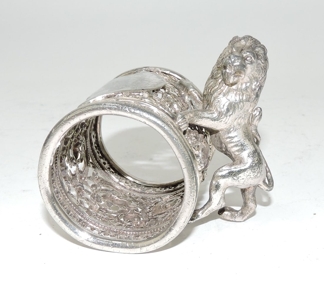 Silver plate figural napkin ring with (1 of 1)