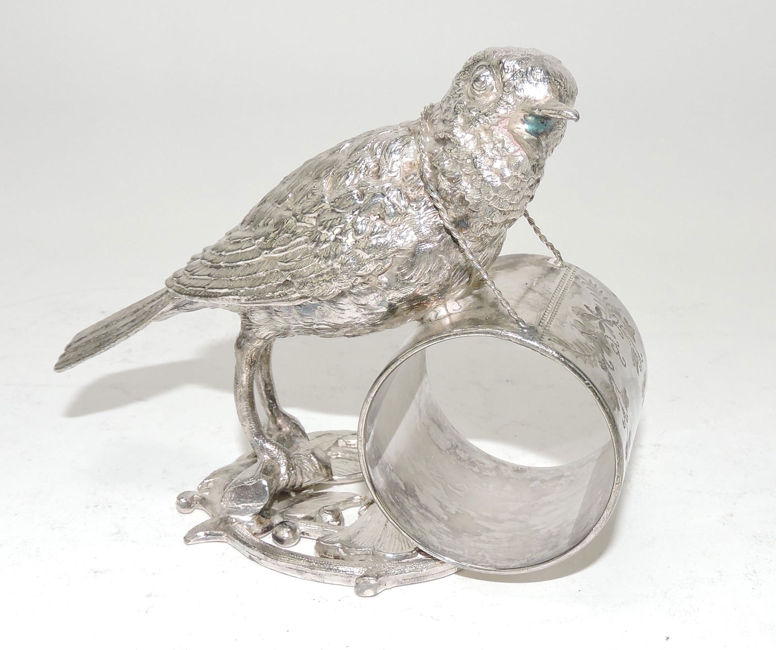 Silver plate figural napkin ring with (1 of 1)