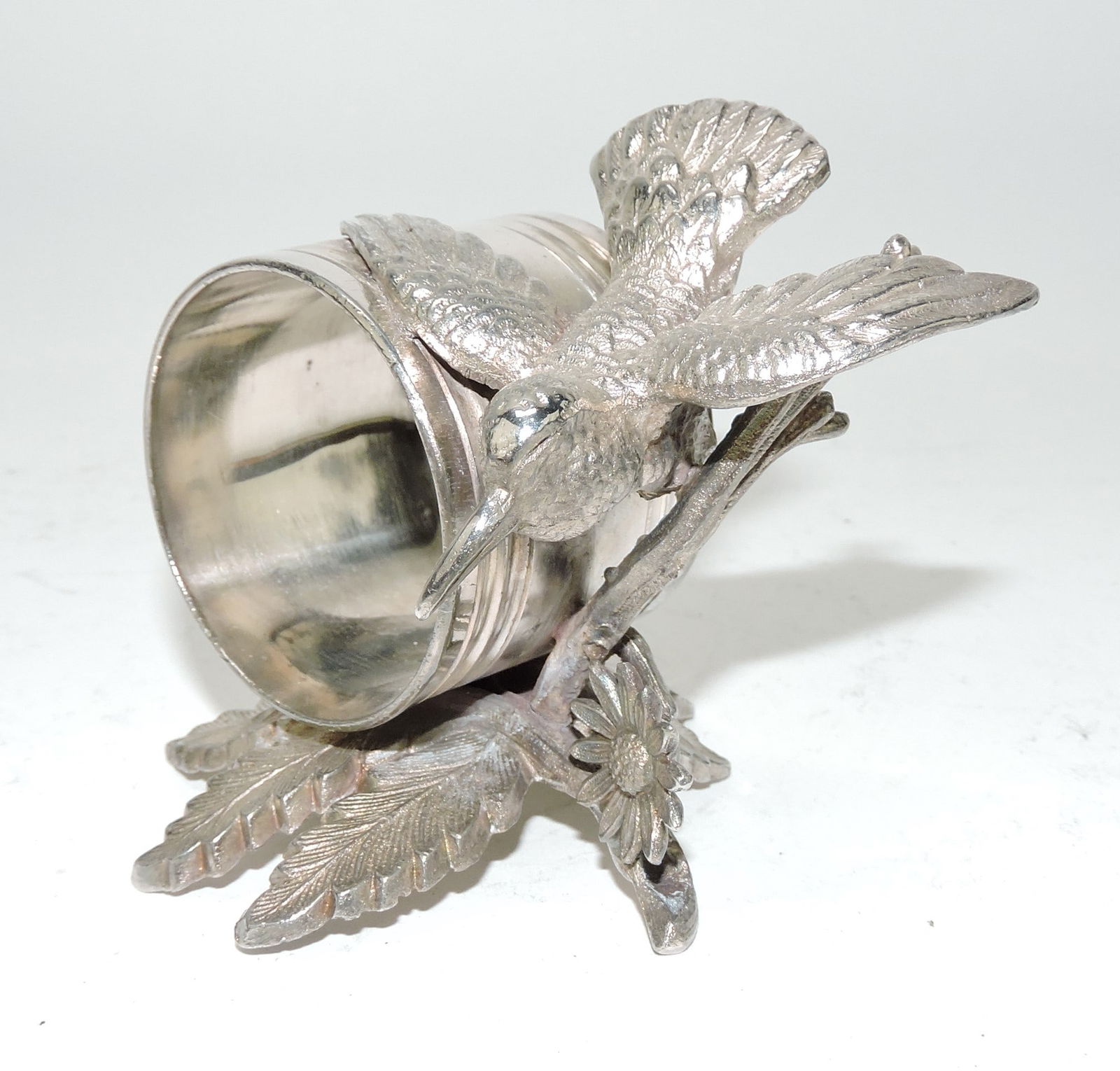 Silver plate figural napkin ring with (1 of 1)