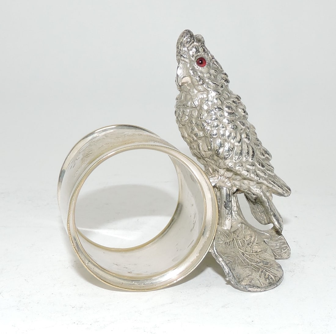 Silver plate figural napkin ring with (1 of 1)