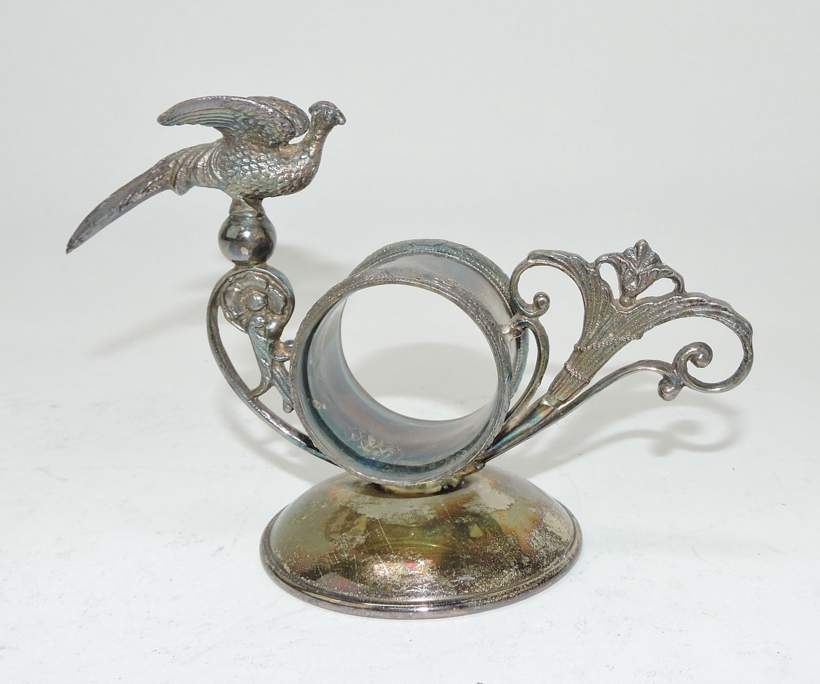 Silver plate figural napkin ring with (1 of 1)