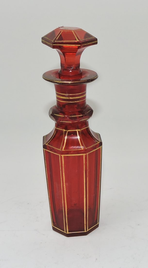 Pigeon blood cologne bottle, 6 3/4", (1 of 1)