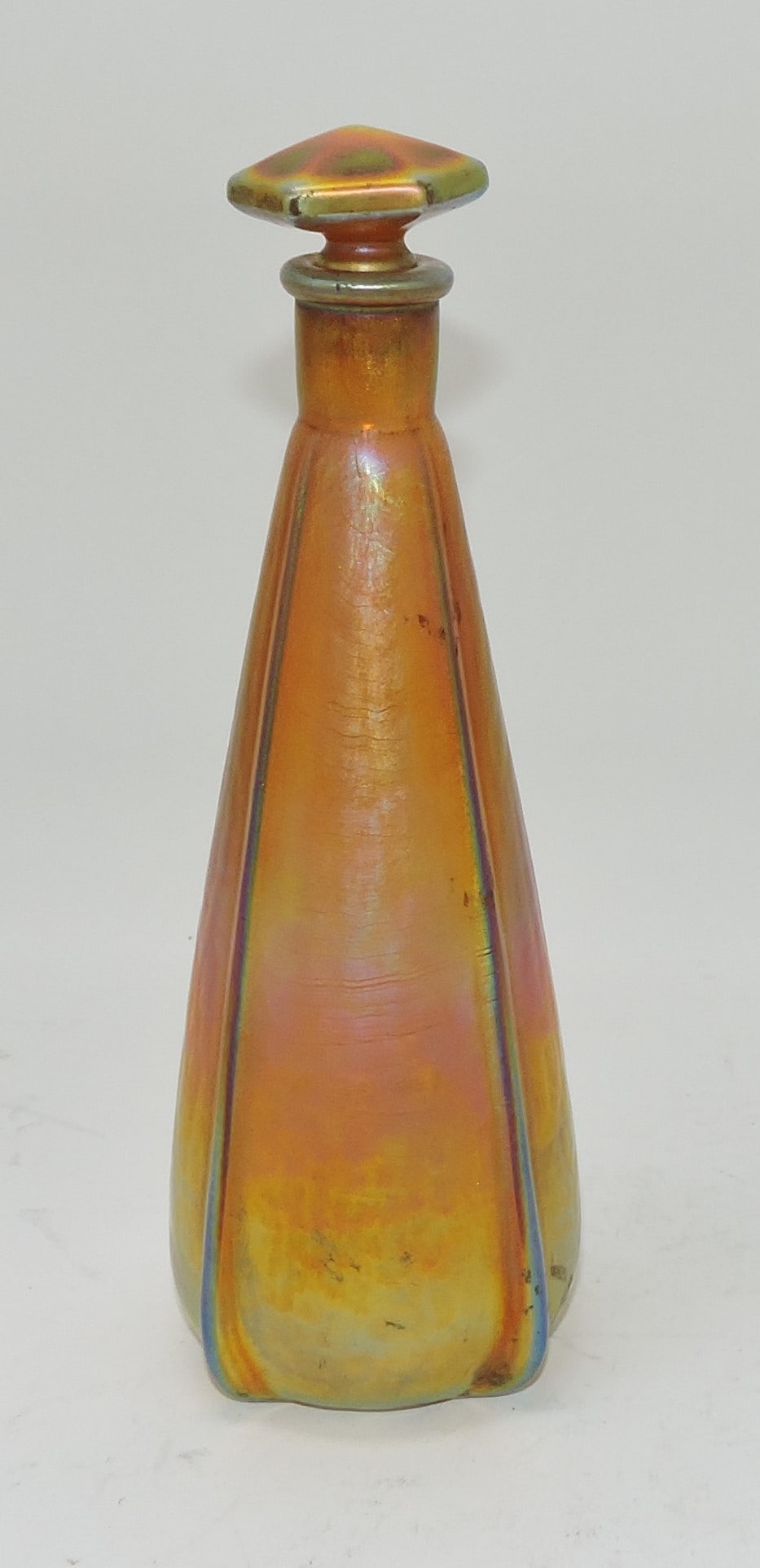 Quezal gold iridescent art glass perfume (1 of 2)