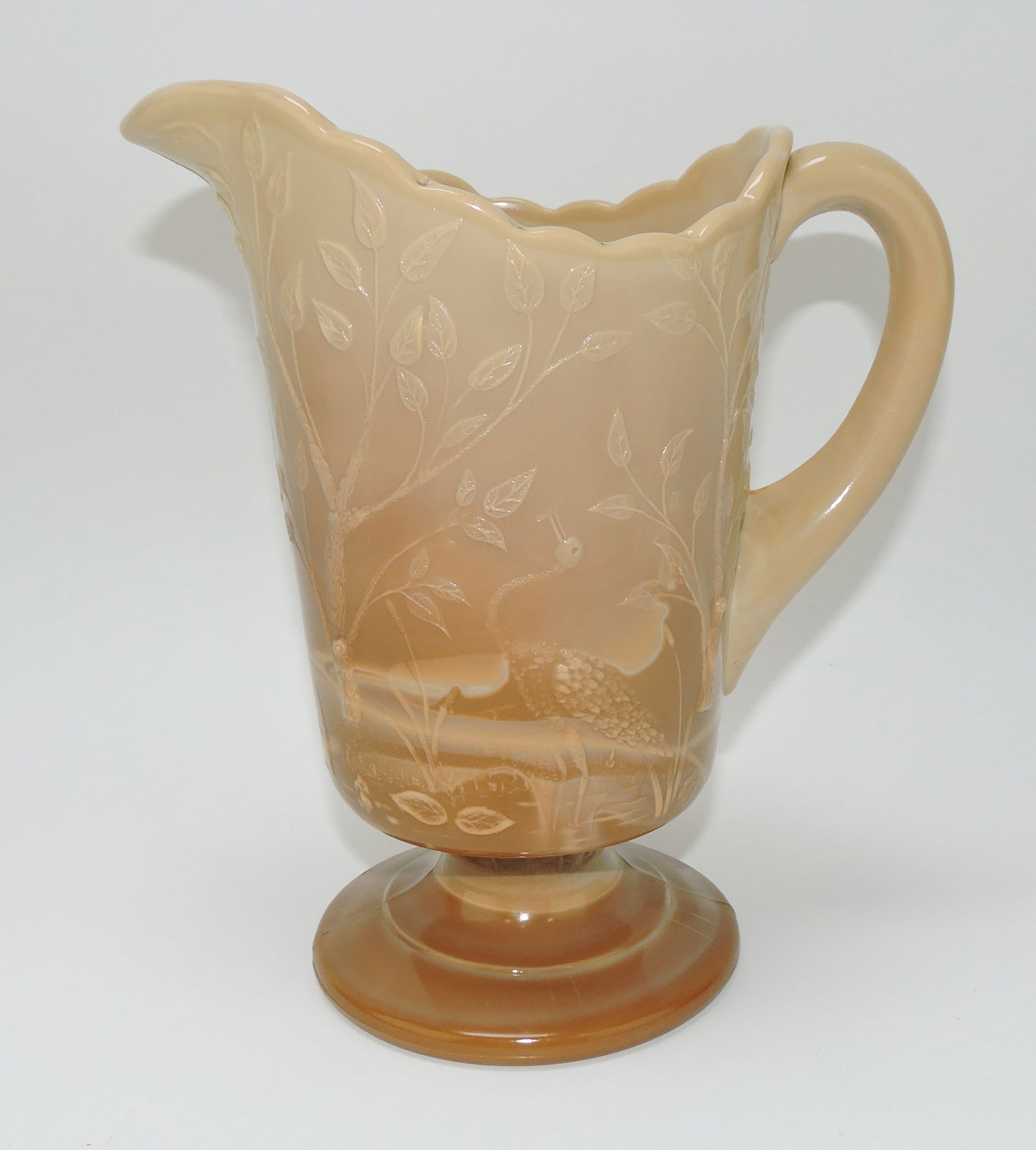 Greentown chocolate glass stork in (1 of 2)