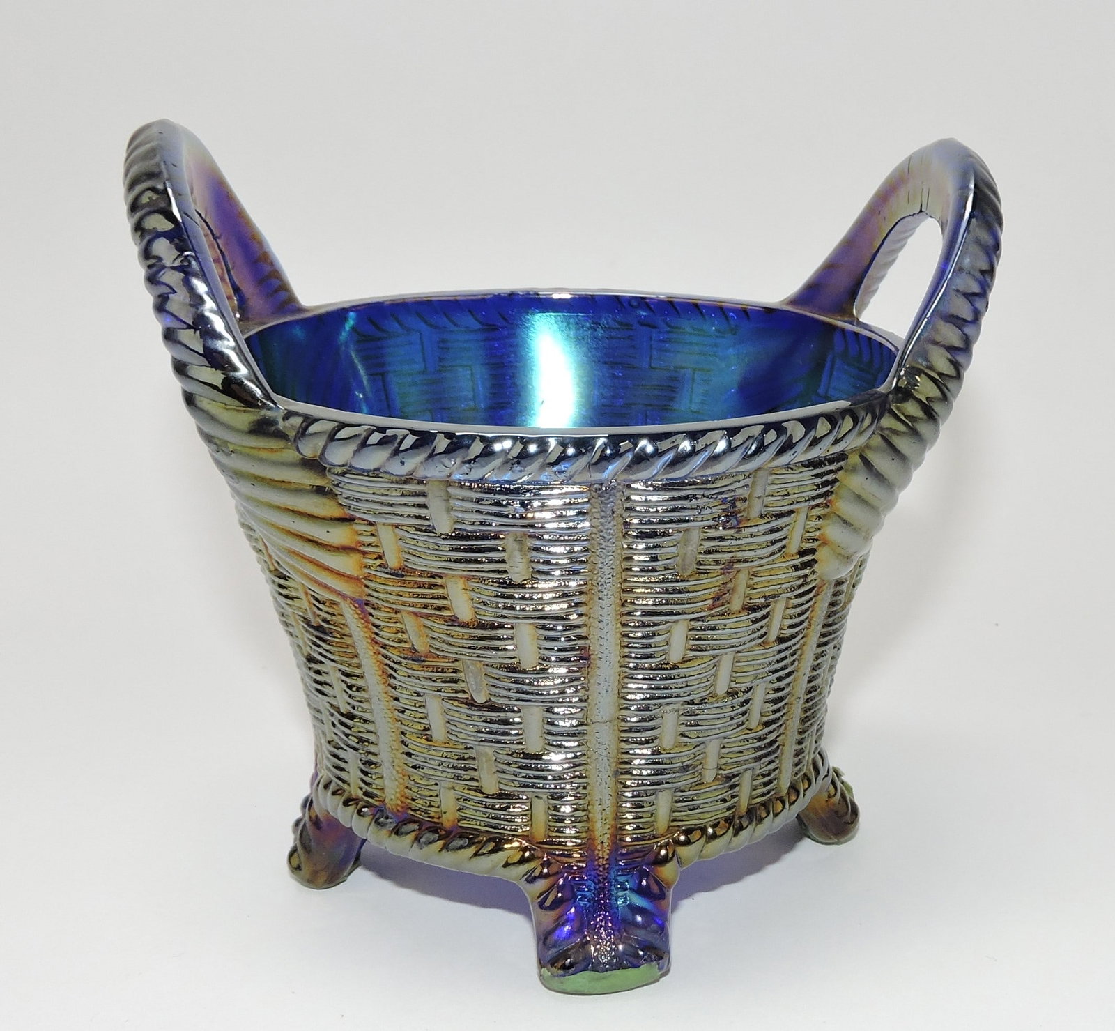 Northwood cobalt carnival glass: bushel basket