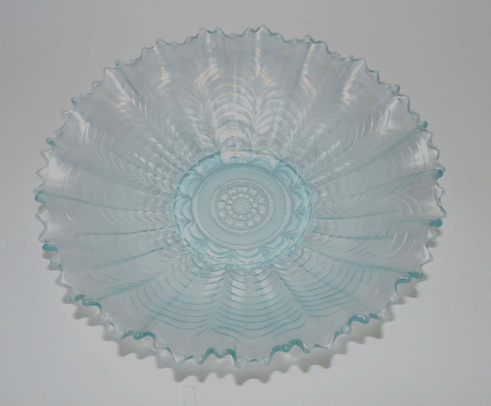 Northwood carnival glass ice blue: Nippon 8 1/2" bowl