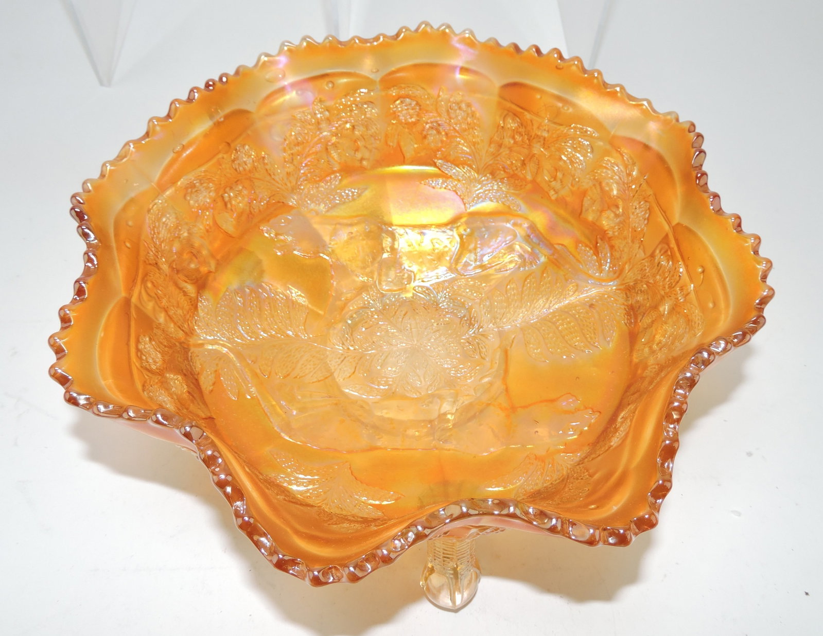 Fenton marigold panther 9 1/2" footed: bowl