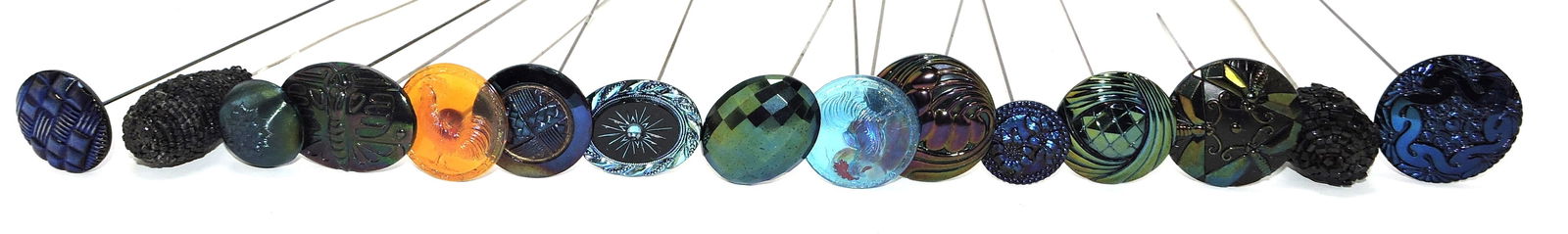 Carnival glass lot of 15 hatpins (1 of 1)