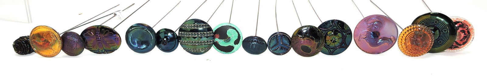 Carnival glass lot of 16 hatpins (1 of 1)
