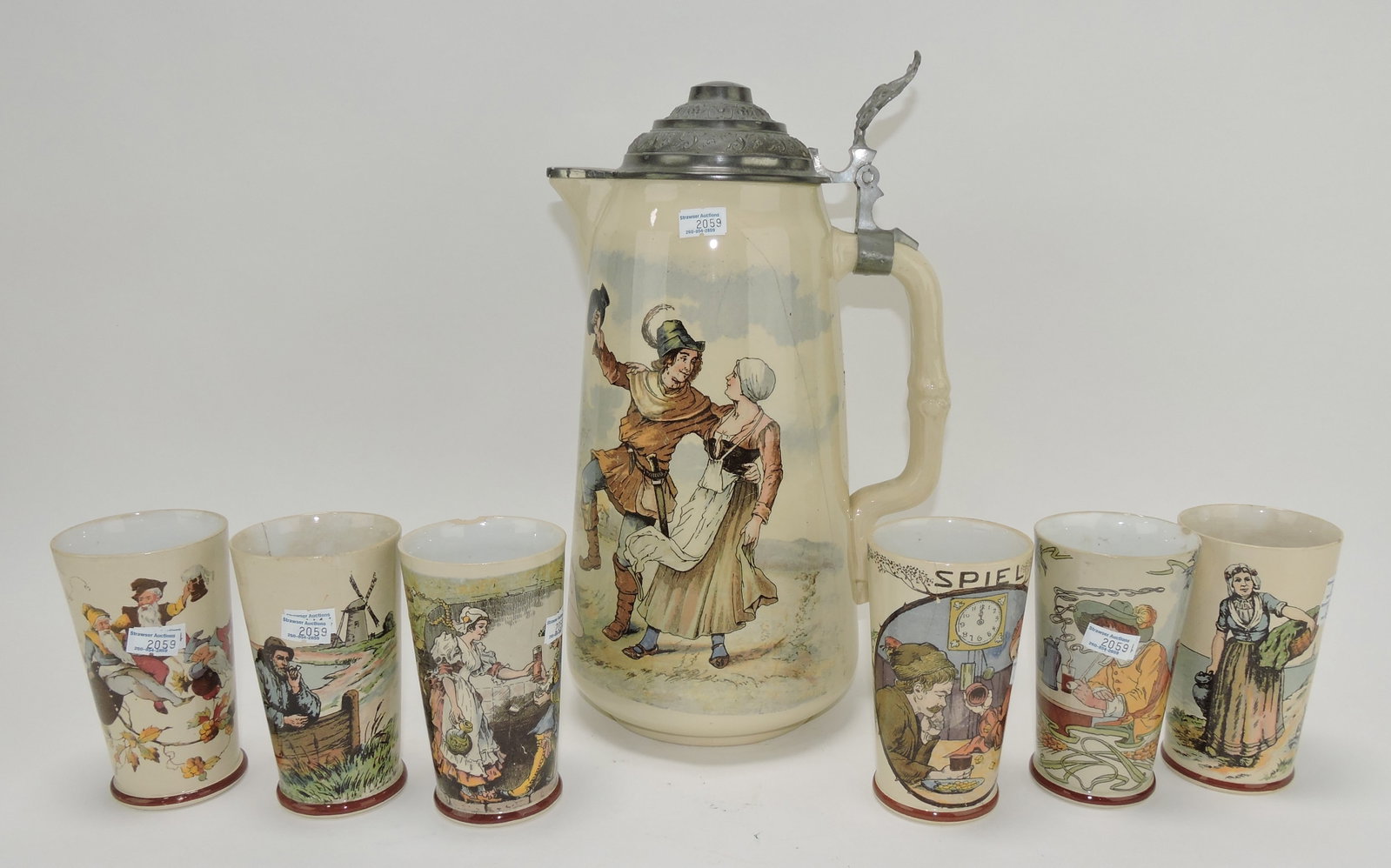 Villeroy & Bach 7 pc ale set, various: condition