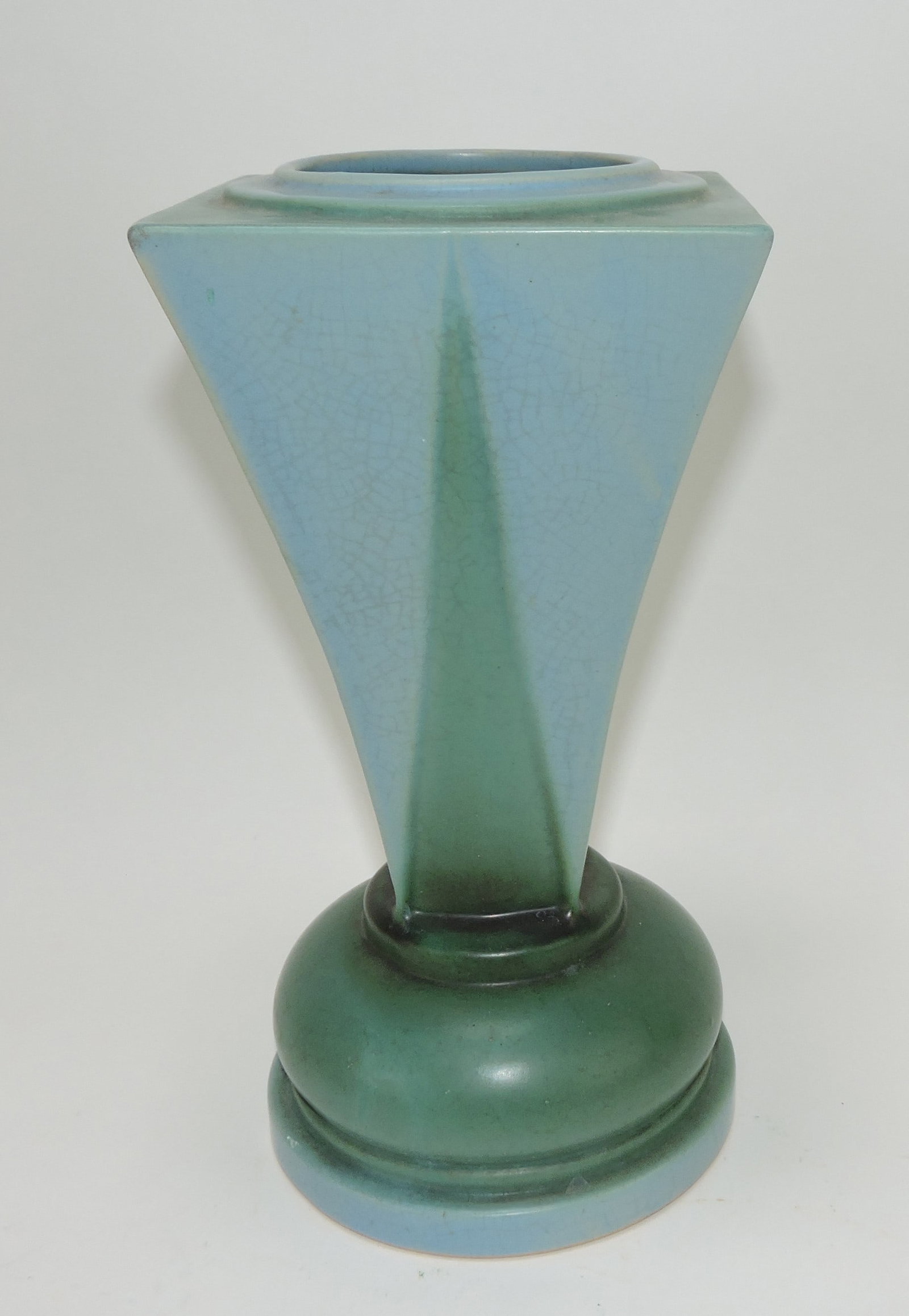 Roseville Futura blue/green 10" vase,: 392-10