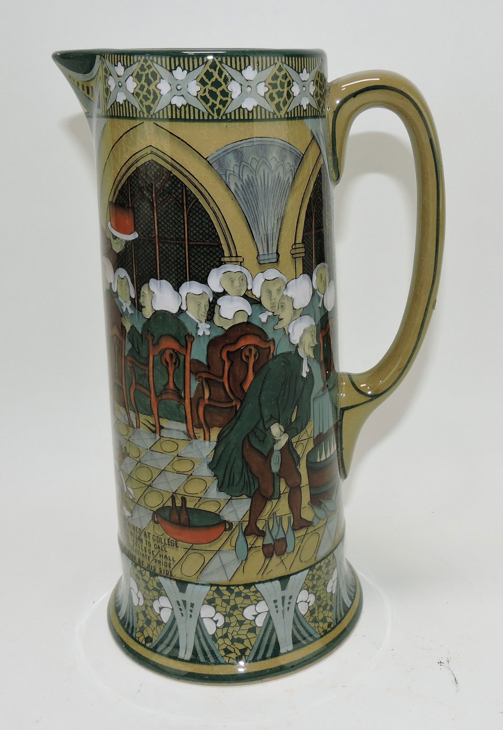 Buffalo Pottery Deldare Ware 10 1/2": tankard, Dr. Syntax