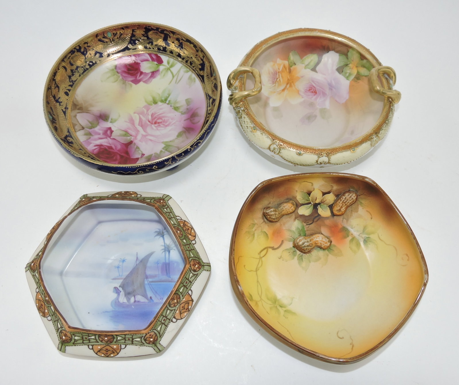 Nippon lot of 4 bowls 6 1/2 to 7 1/2": .