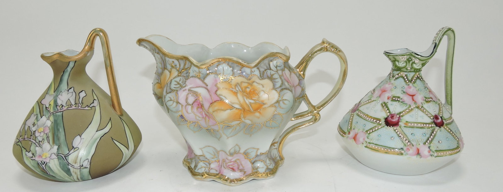 Nippon lot of 2 ewers & 1 pitcher, 5": .