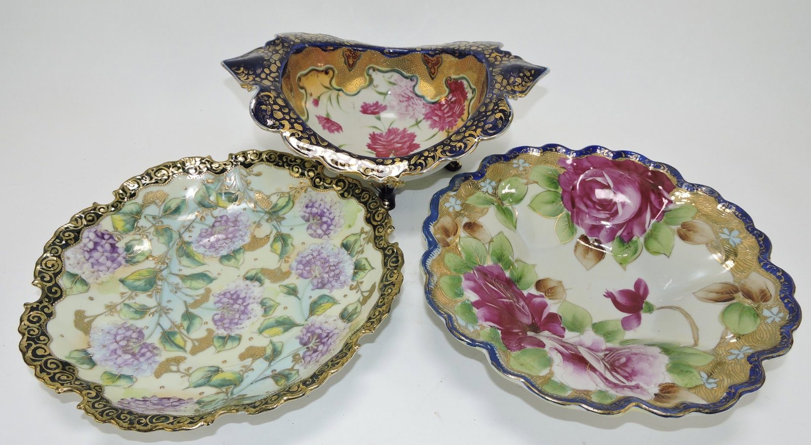 Nippon lot of 3 bowls, various condition: .