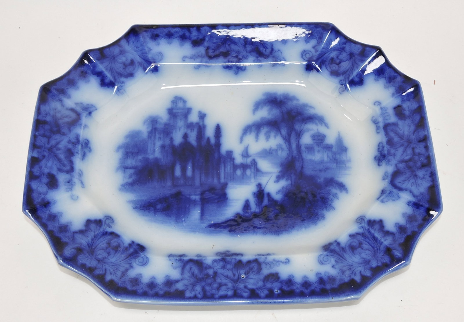 Coberg flow blue platter, 16"x12": .