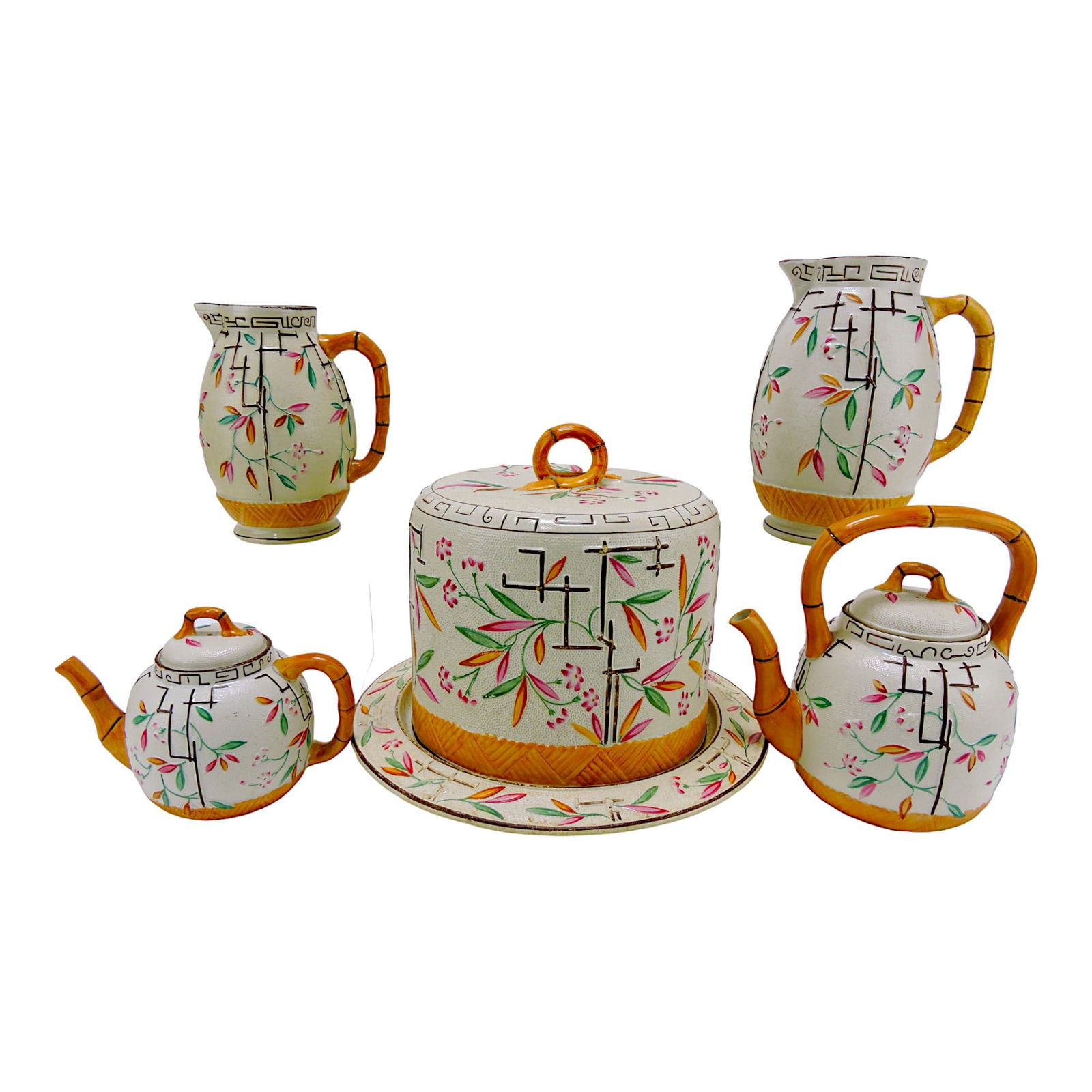 Brownhills Pottery majolica cheese keeper, (1 of 1)