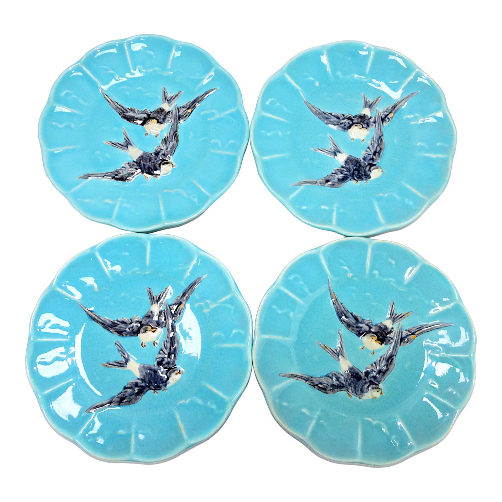 Sarreguemines set of 4 - 8" bird plates (1 of 1)