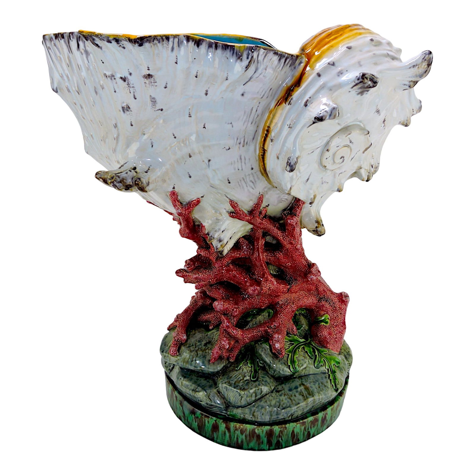 Monumental Minton majolica shell form (1 of 3)