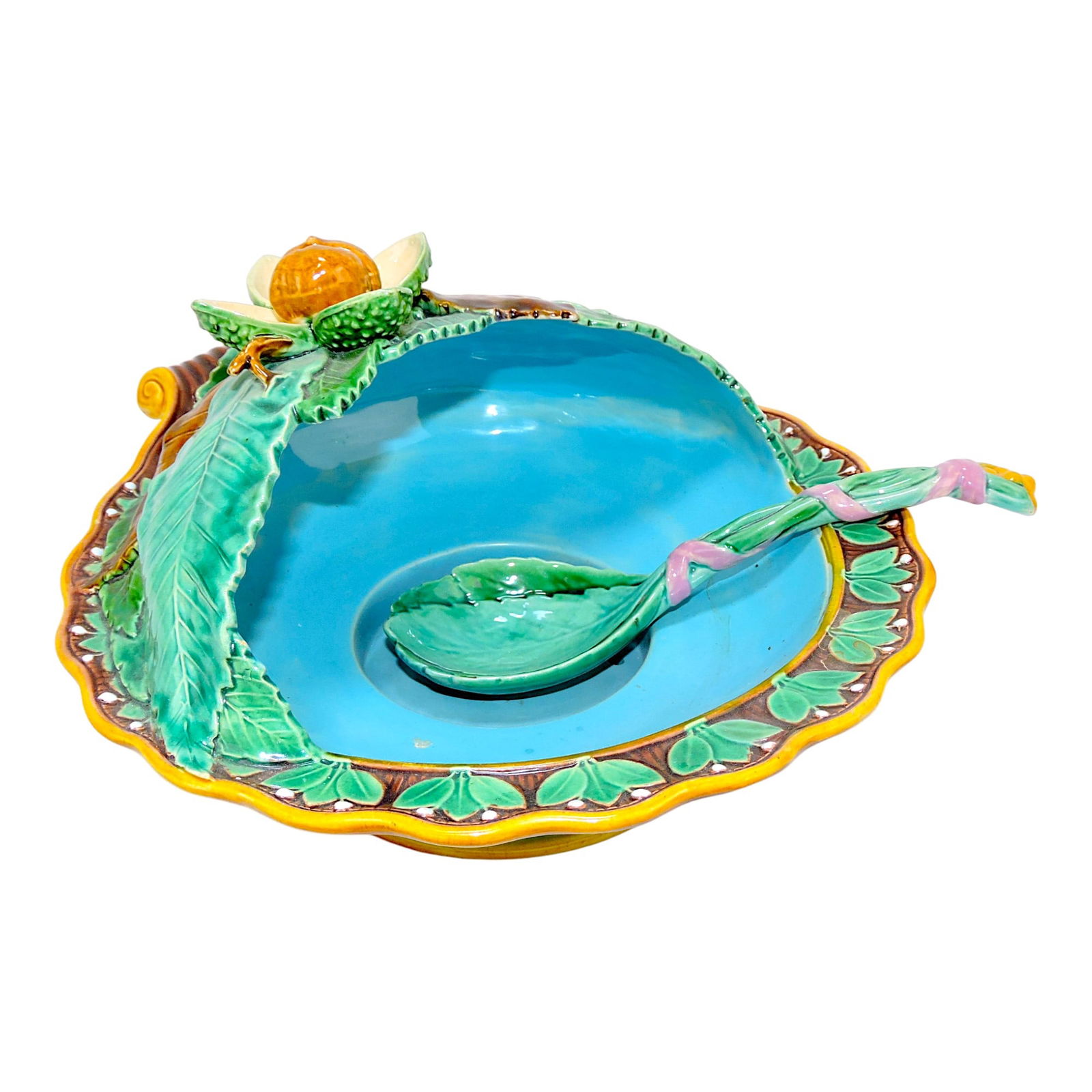 Minton majolica chestnut server with (1 of 2)