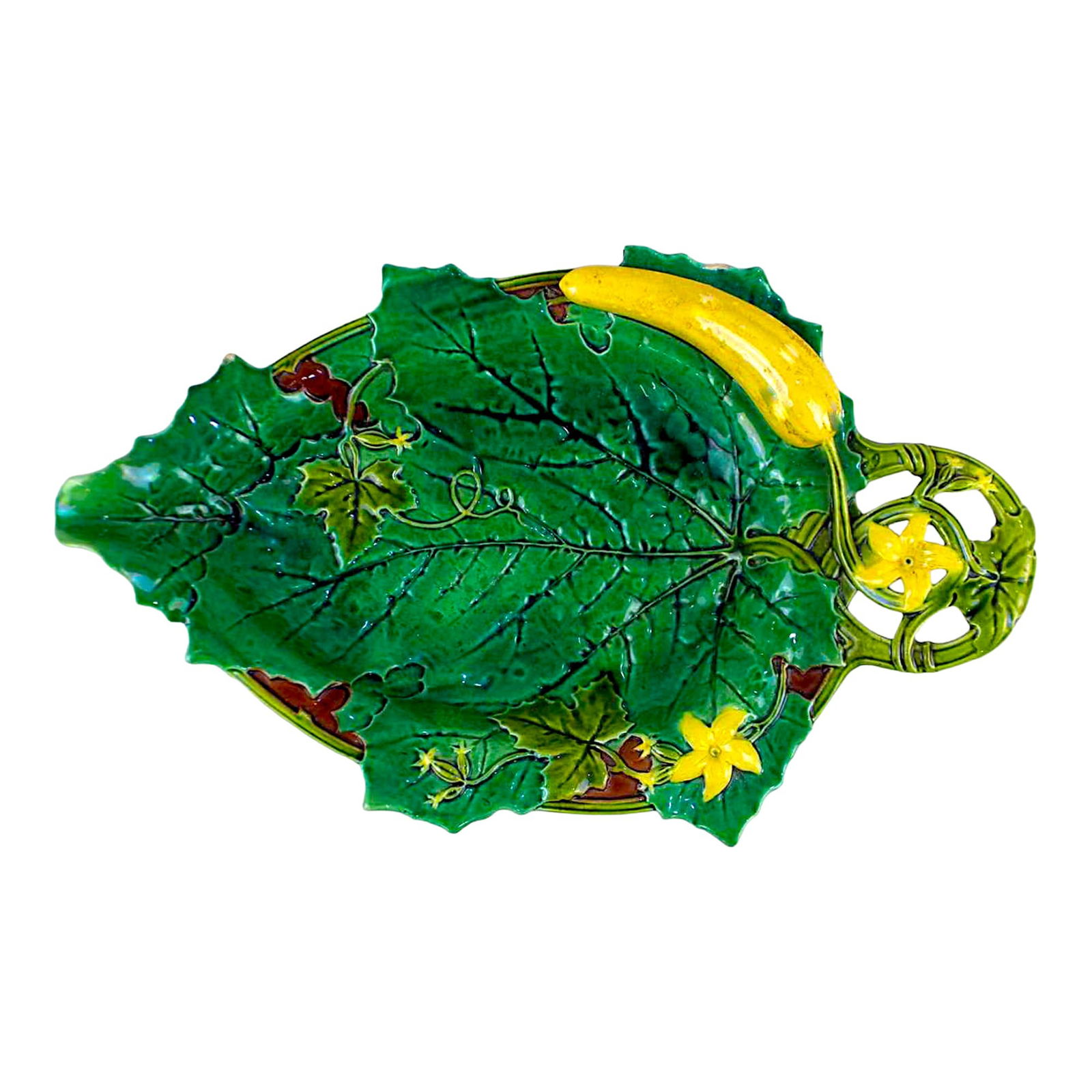 Minton majolica cucumber tray 15", (1 of 2)