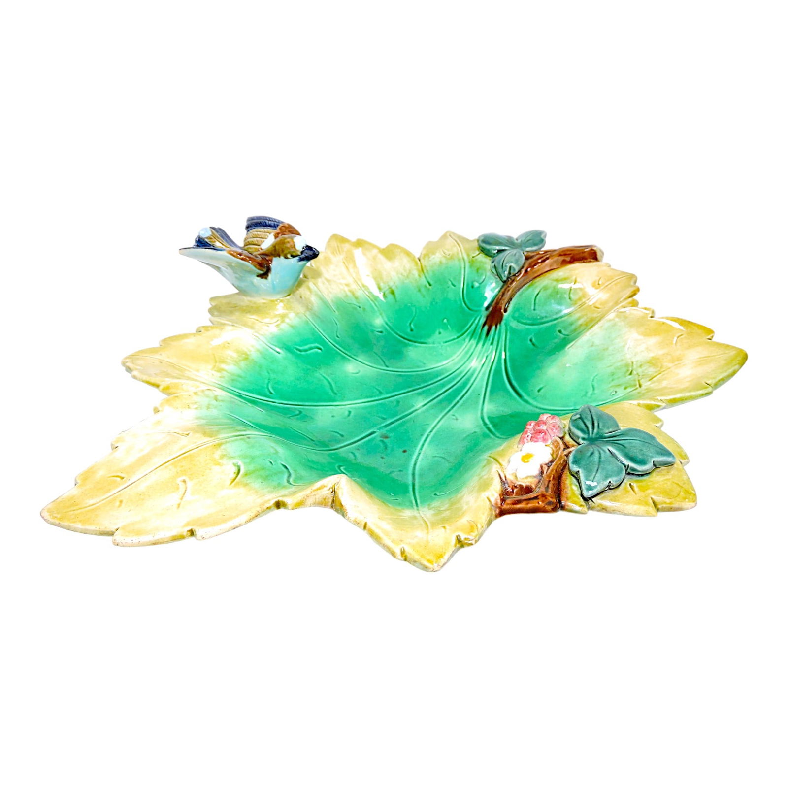 Holdcroft majolica leaf server with (1 of 2)