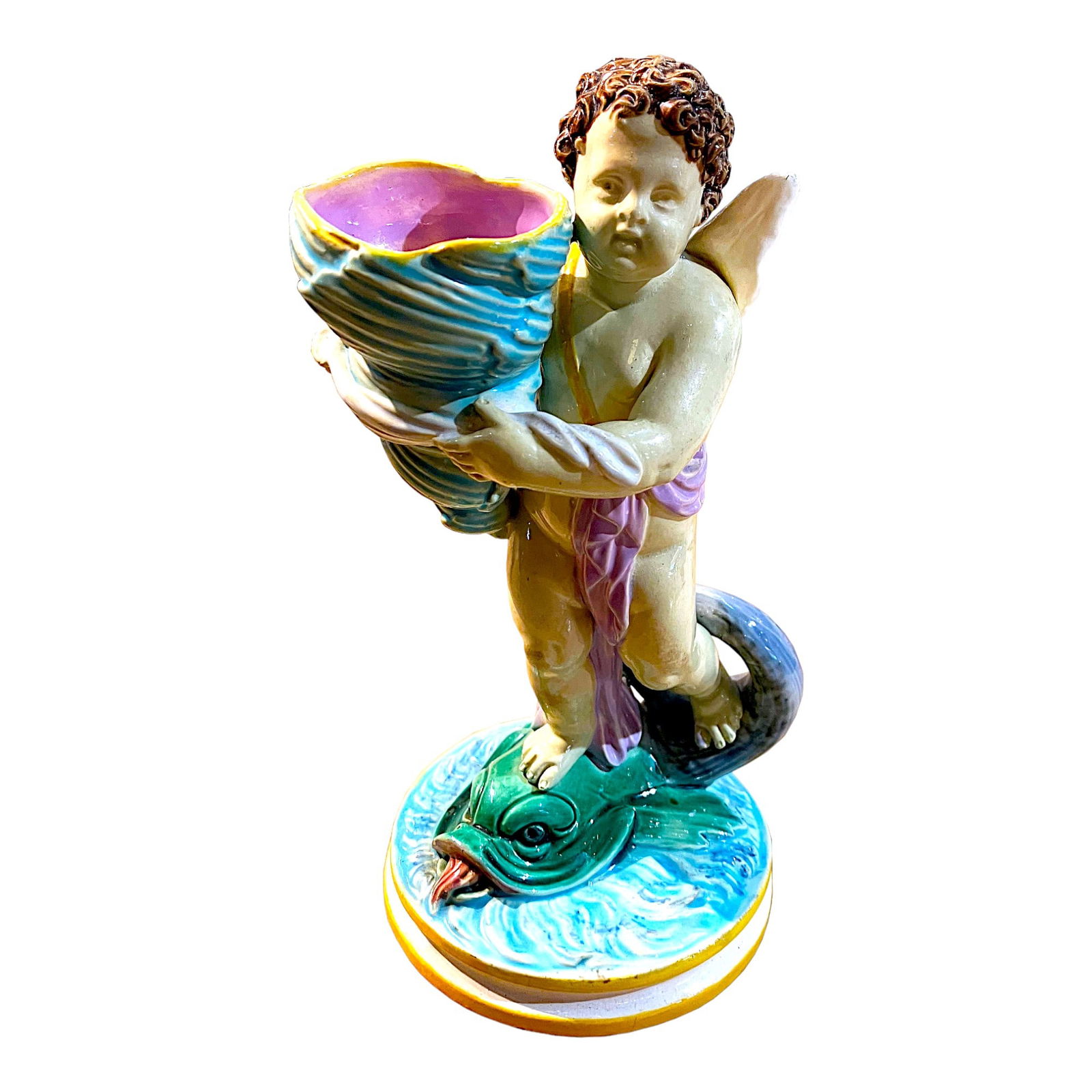 George Jones Majolica Cherub Posy (1 of 1)