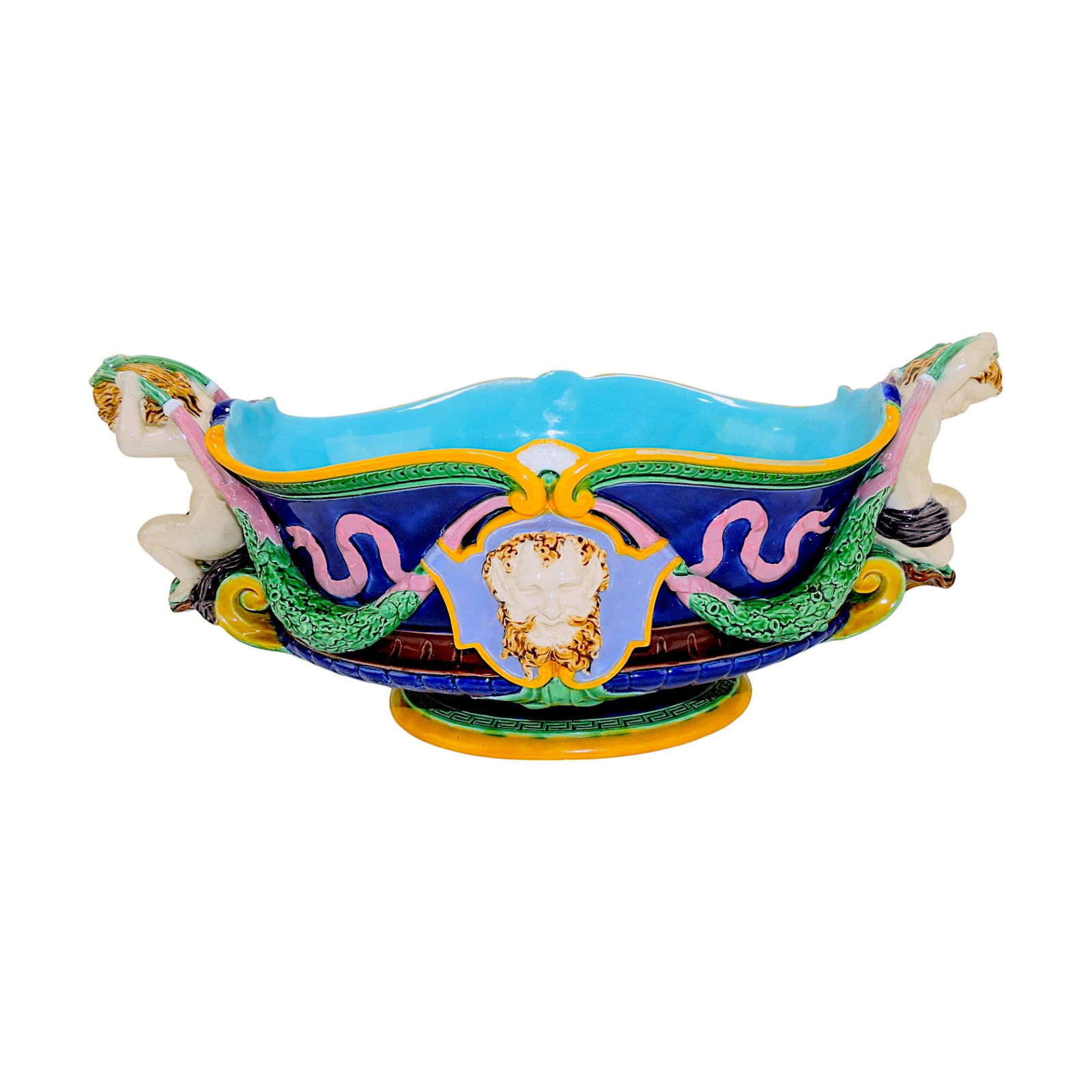 Minton majolica oval table center with (1 of 2)