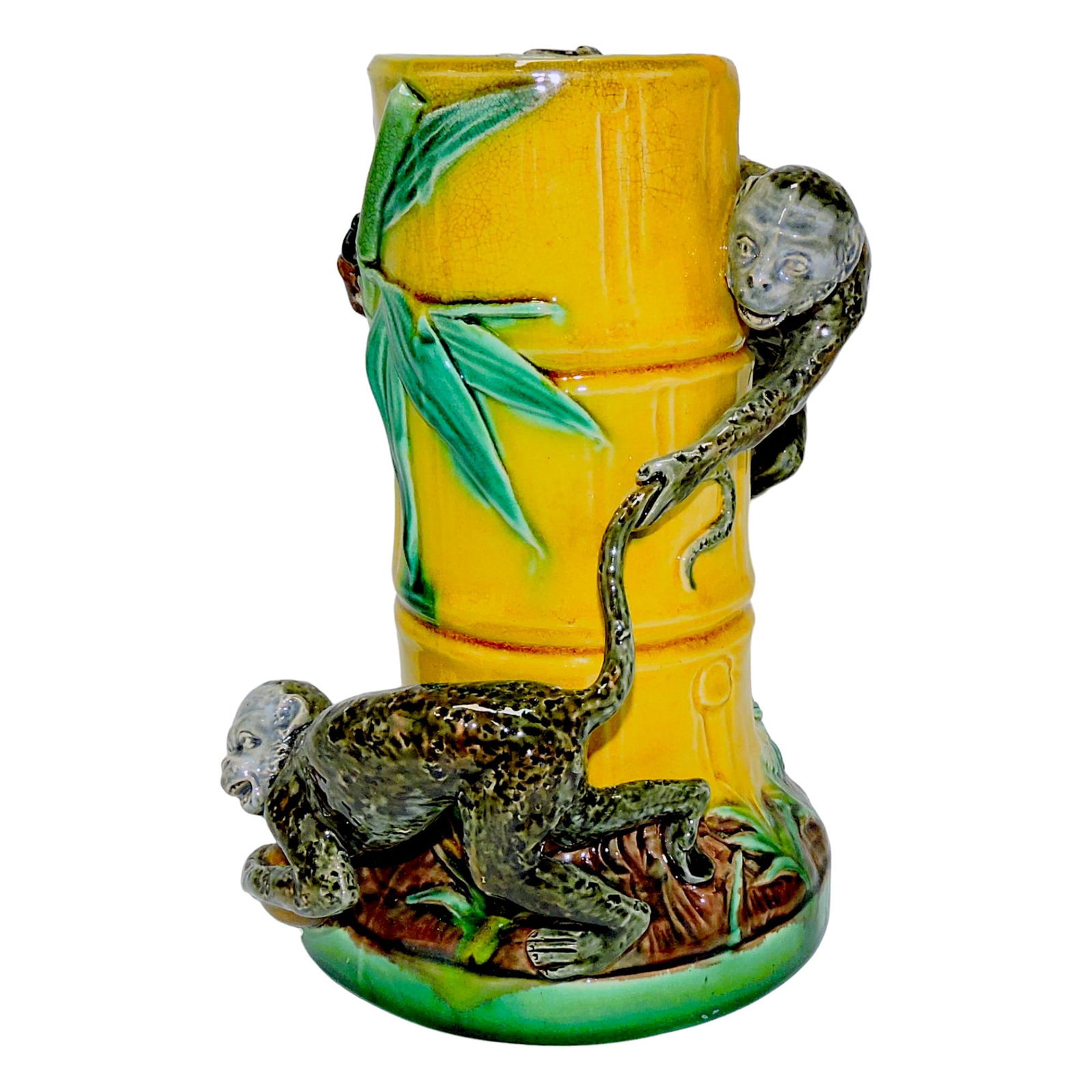 Minton majolica vase in the form of a (1 of 2)