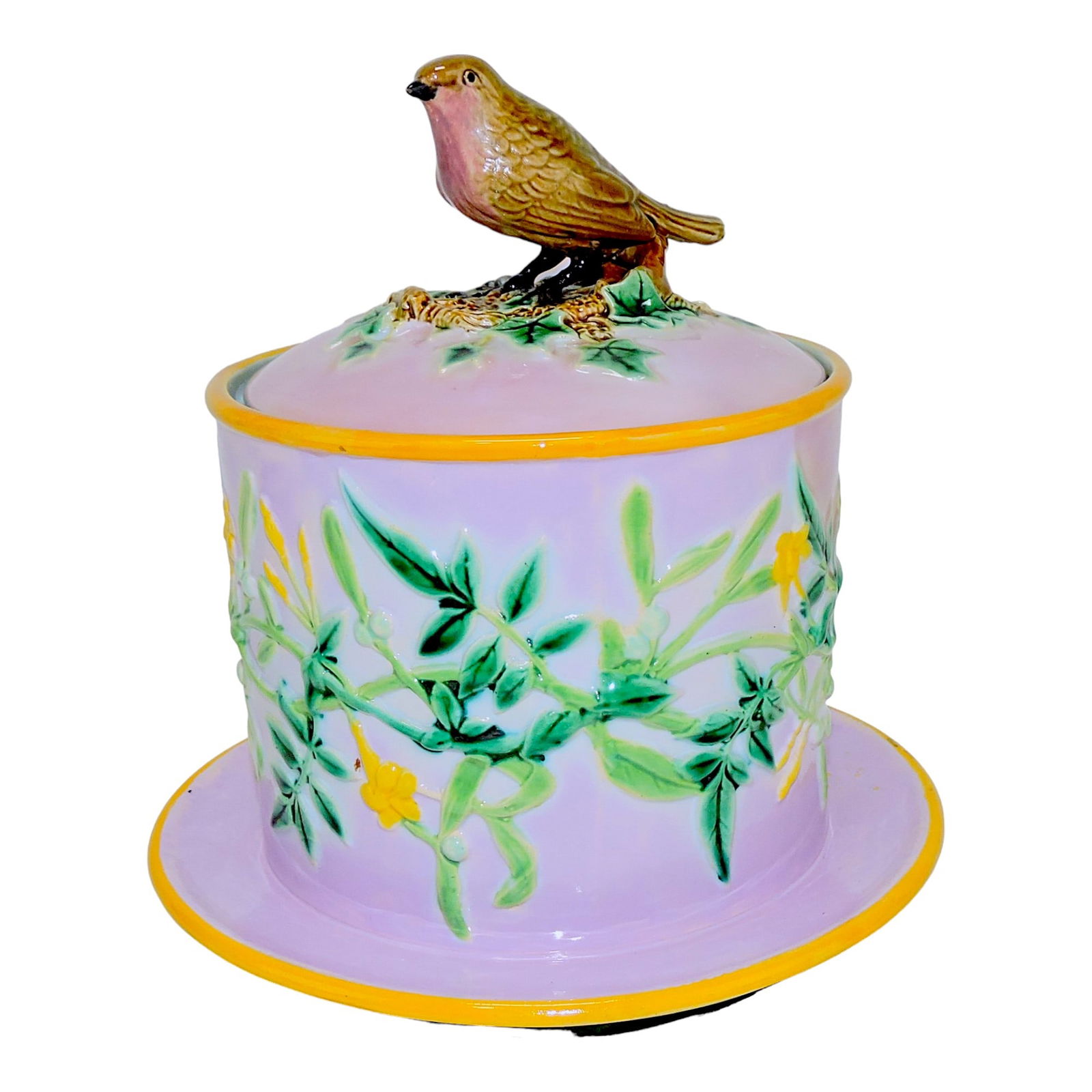 RARE George Jones majolica pink floral (1 of 4)