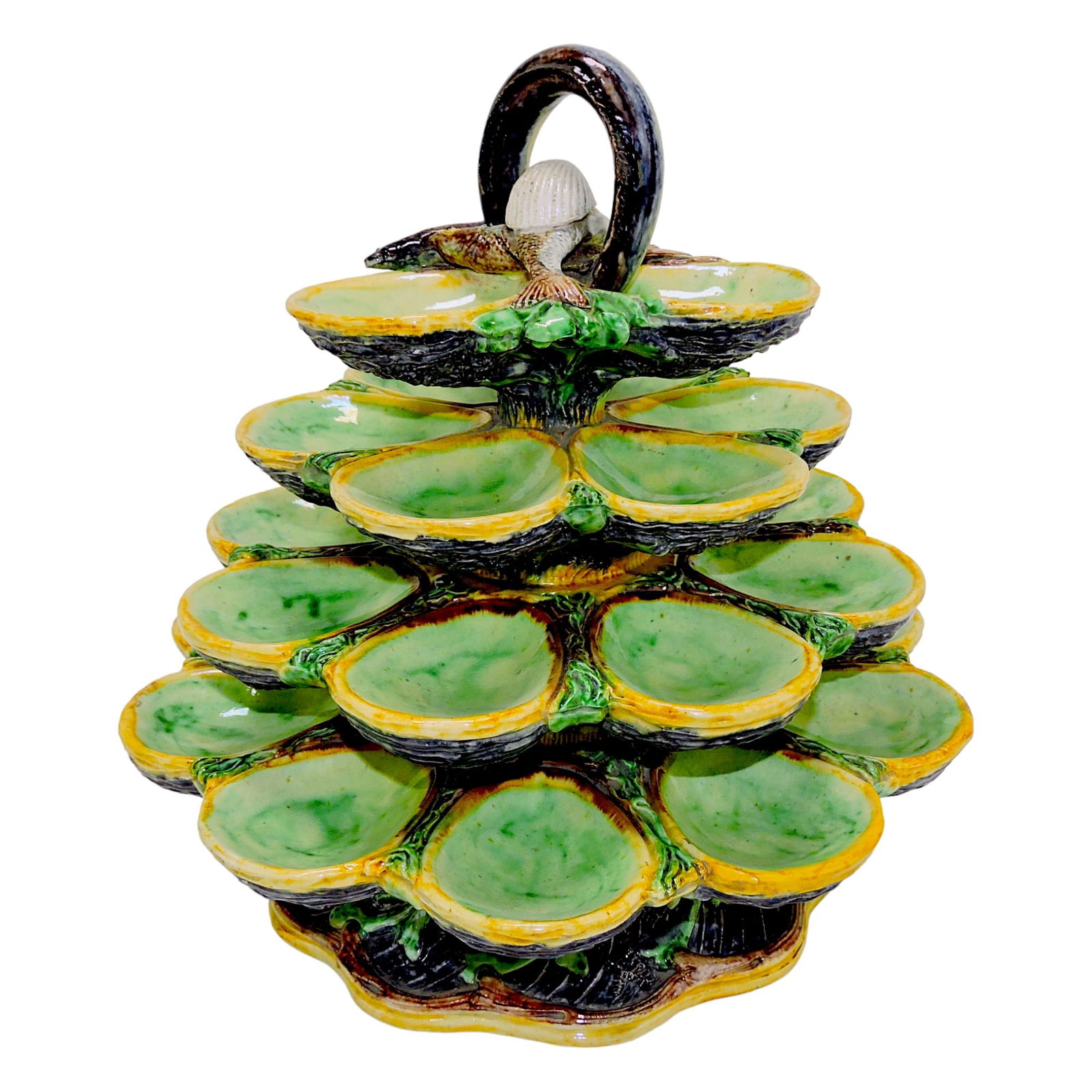 RARE French Palissy ware revolving (1 of 4)