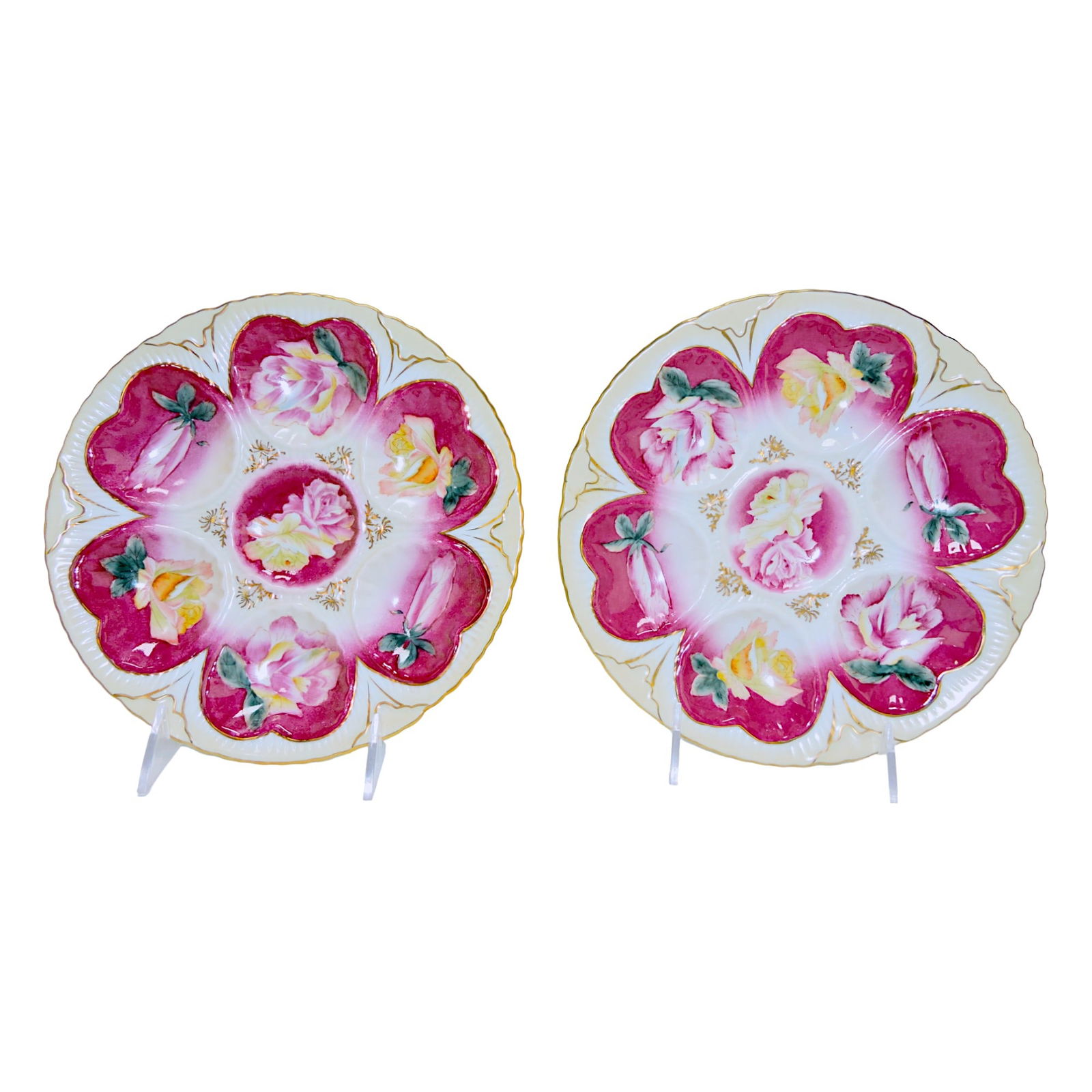 Limoges pair of six well oyster plates (1 of 1)