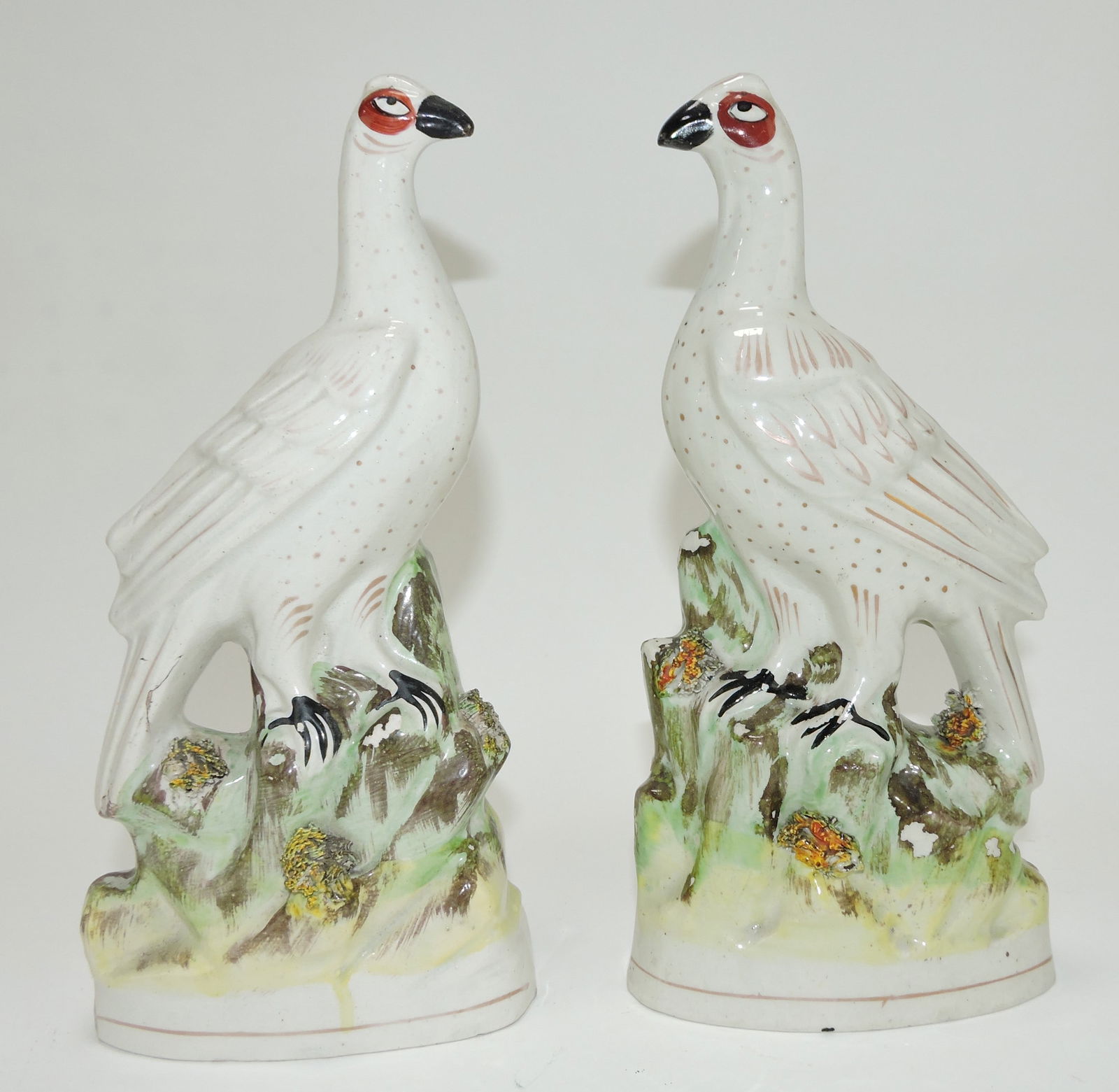 Staffordshire pair of exotic bird figures, (1 of 1)