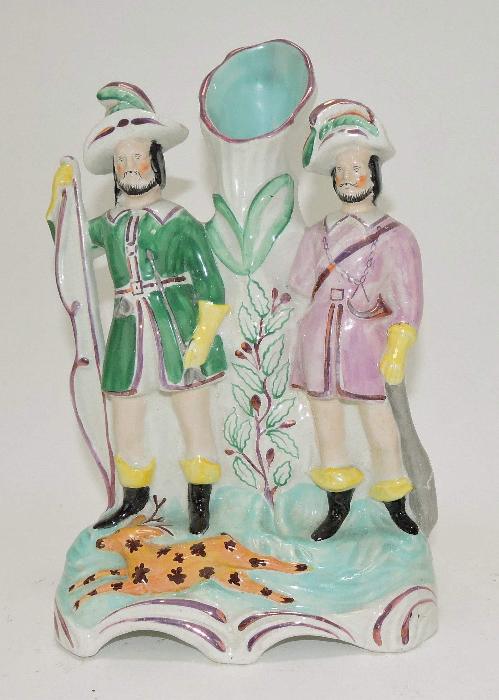 Staffordshire figural spill vase with (1 of 1)