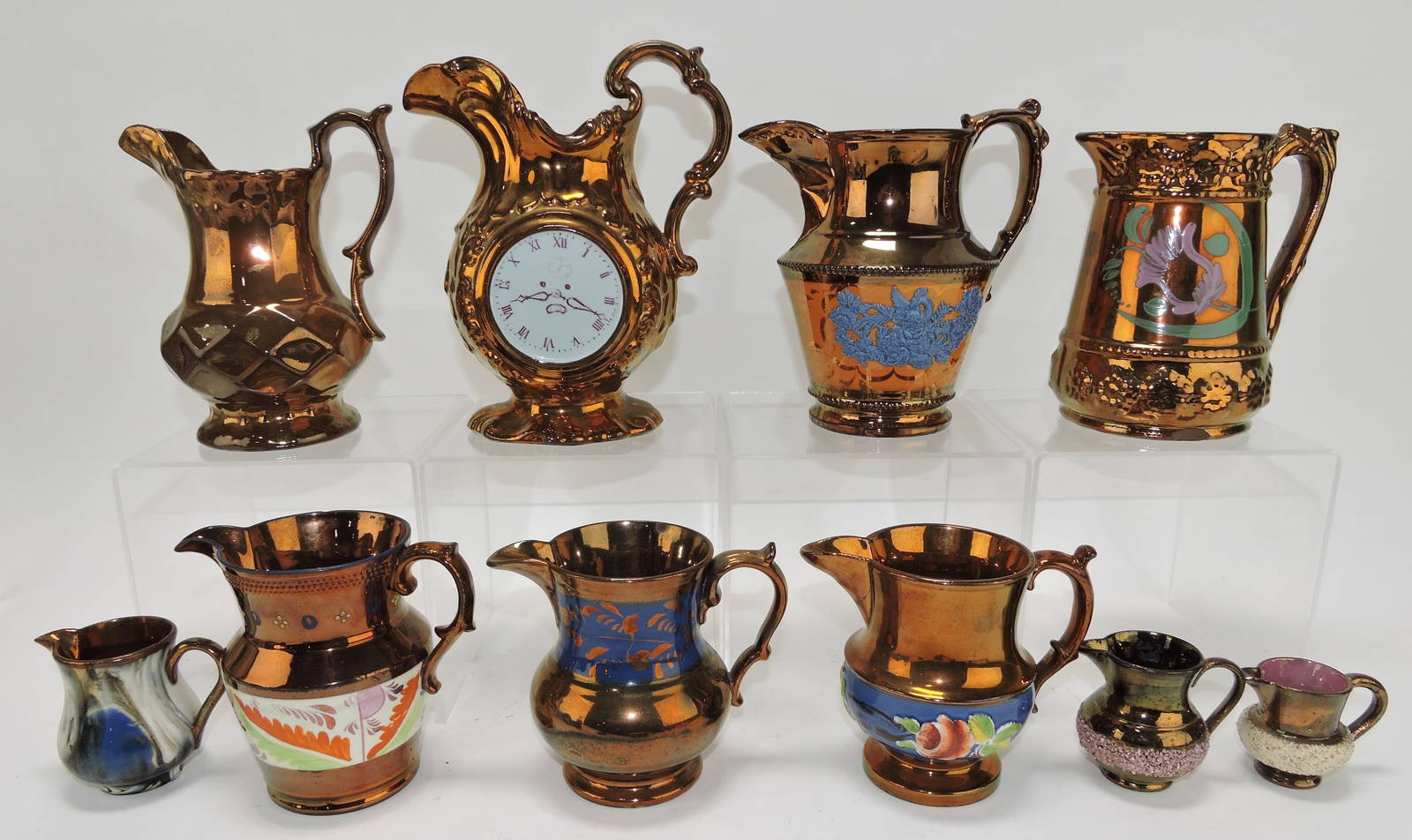 Copper Luster Lot Of 10 Creamers/ Auction