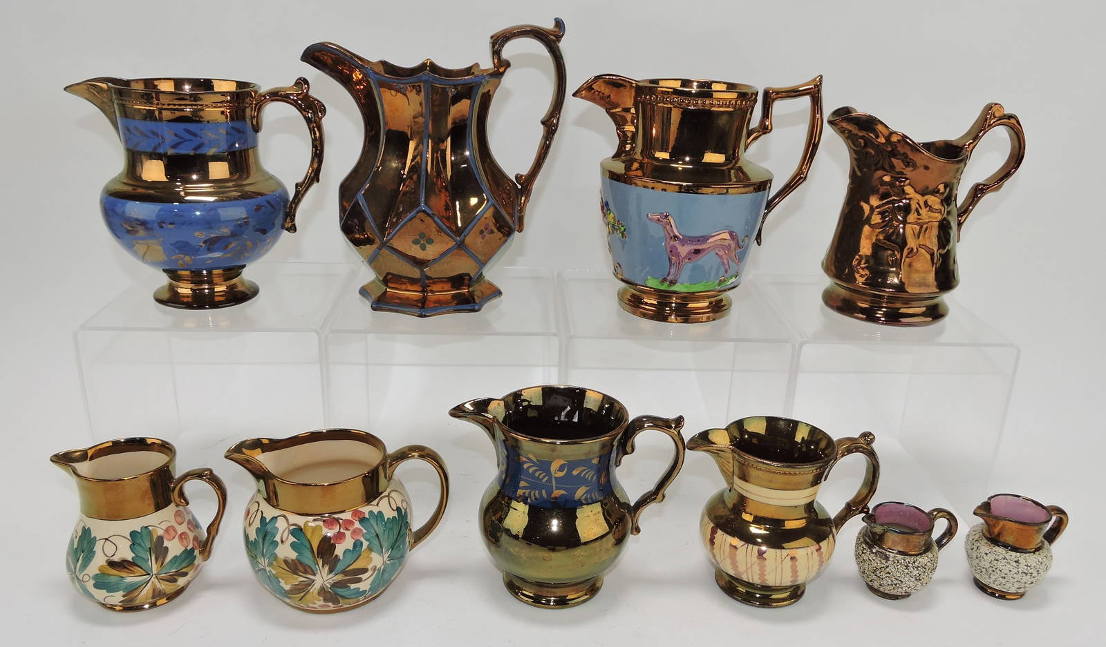 Copper Luster Lot Of 10 Creamers/ Auction