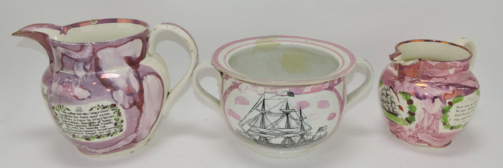 Pink Sunderland Luster lot of 2 pitchers (1 of 1)