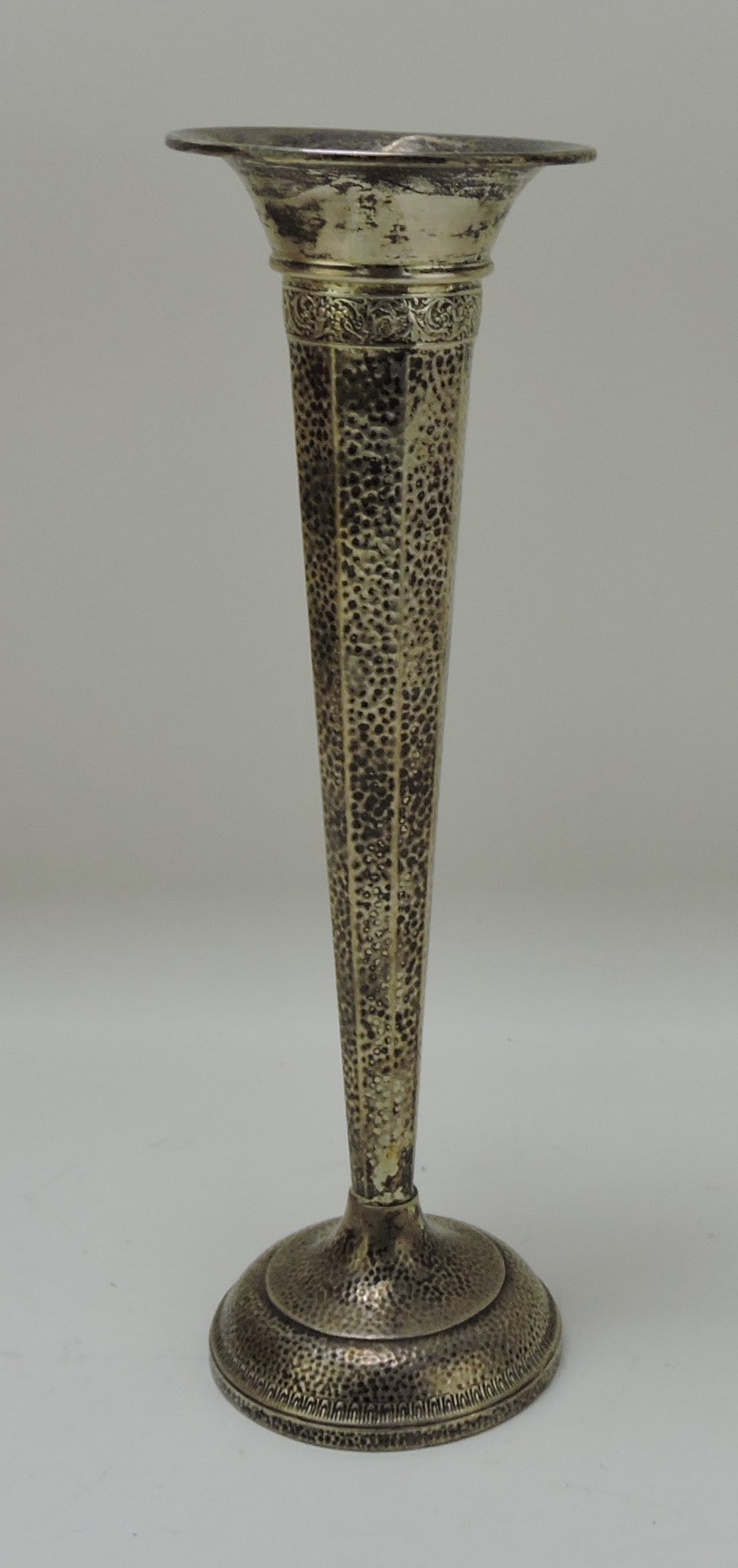 Sterling silver weighted 10" bud vase (1 of 1)