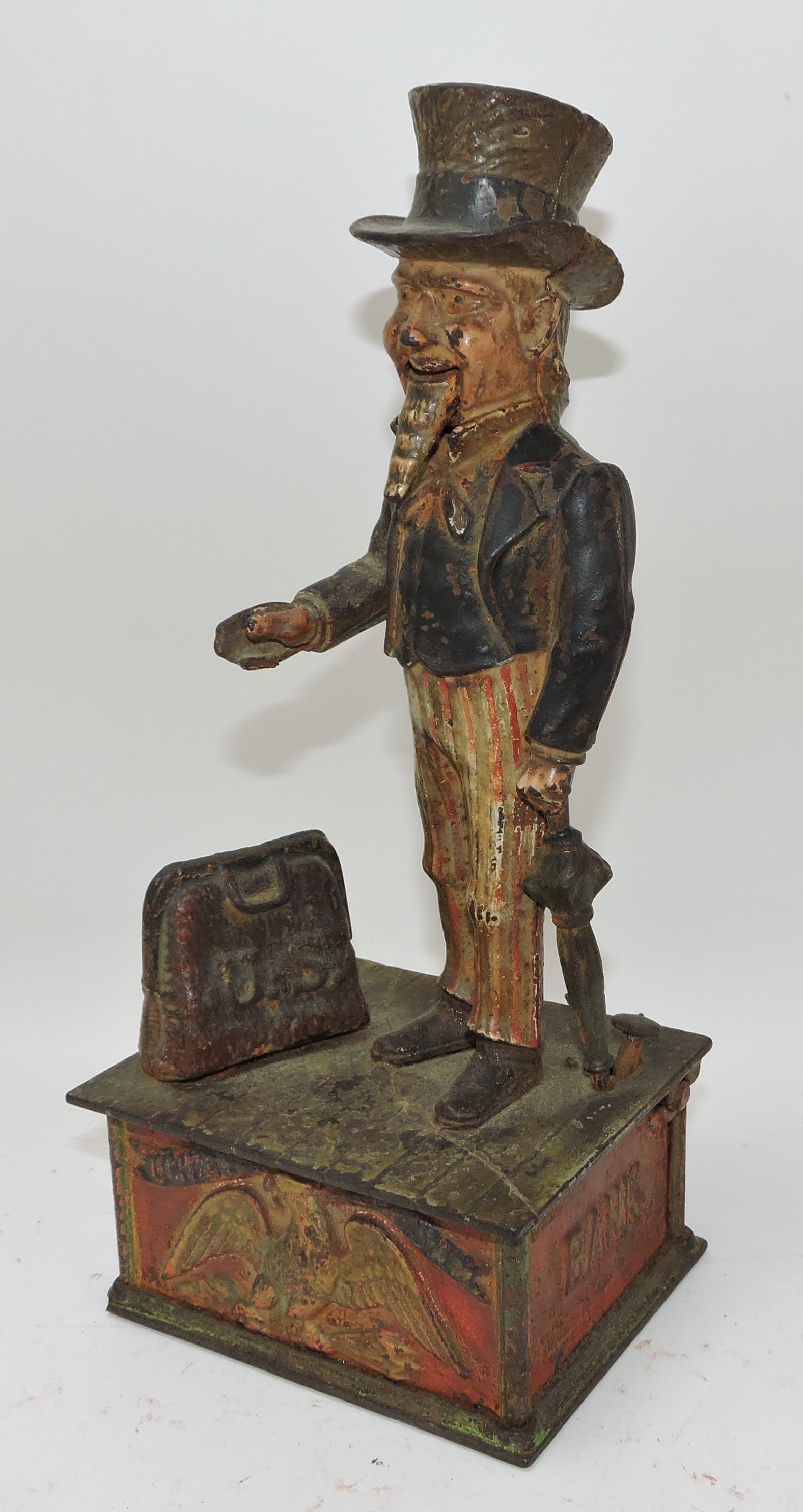 Cast iron Uncle Sam mechanical bank (1 of 4)