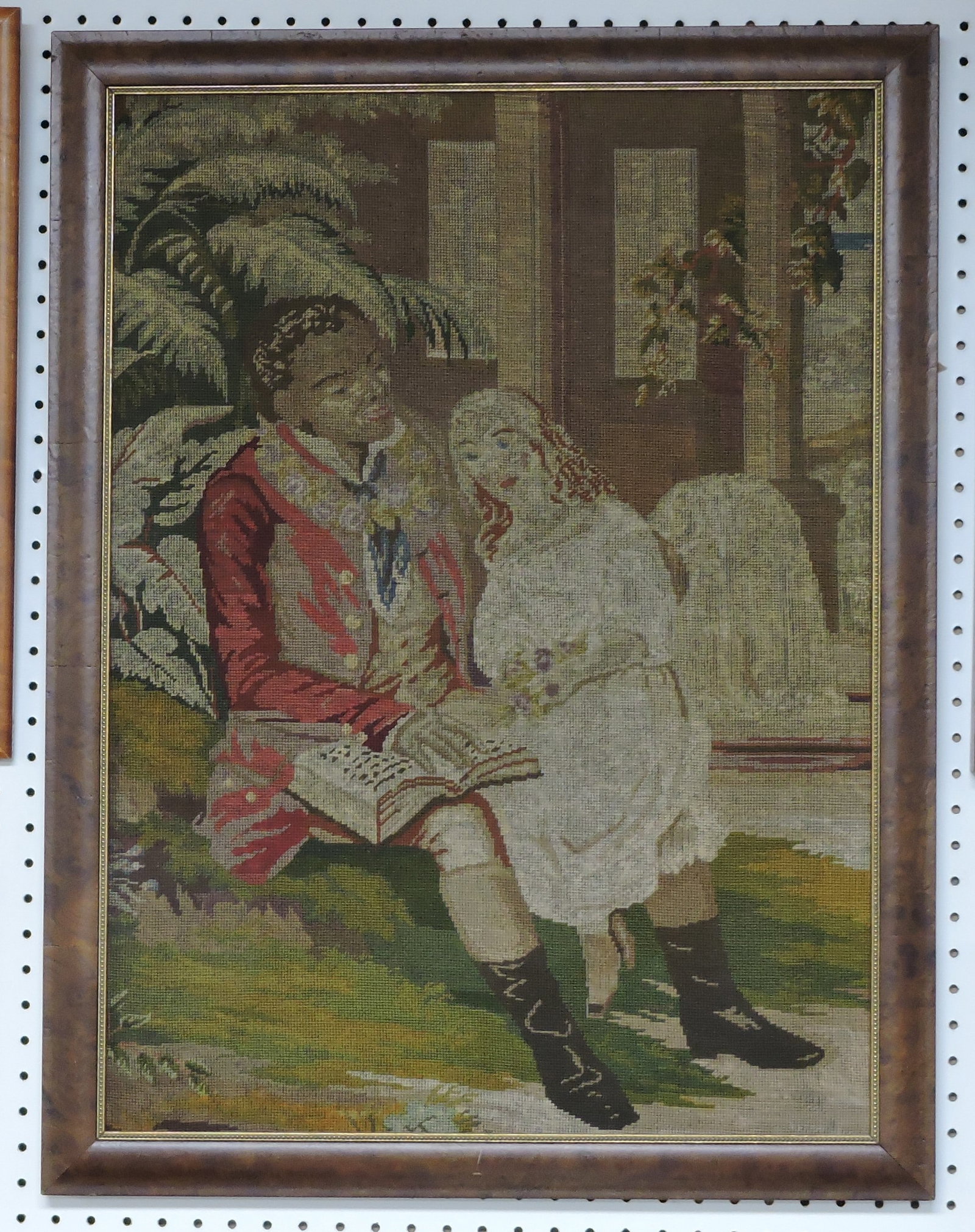 Needlework picture of Uncle Tom and: Eva, 33"x25"
