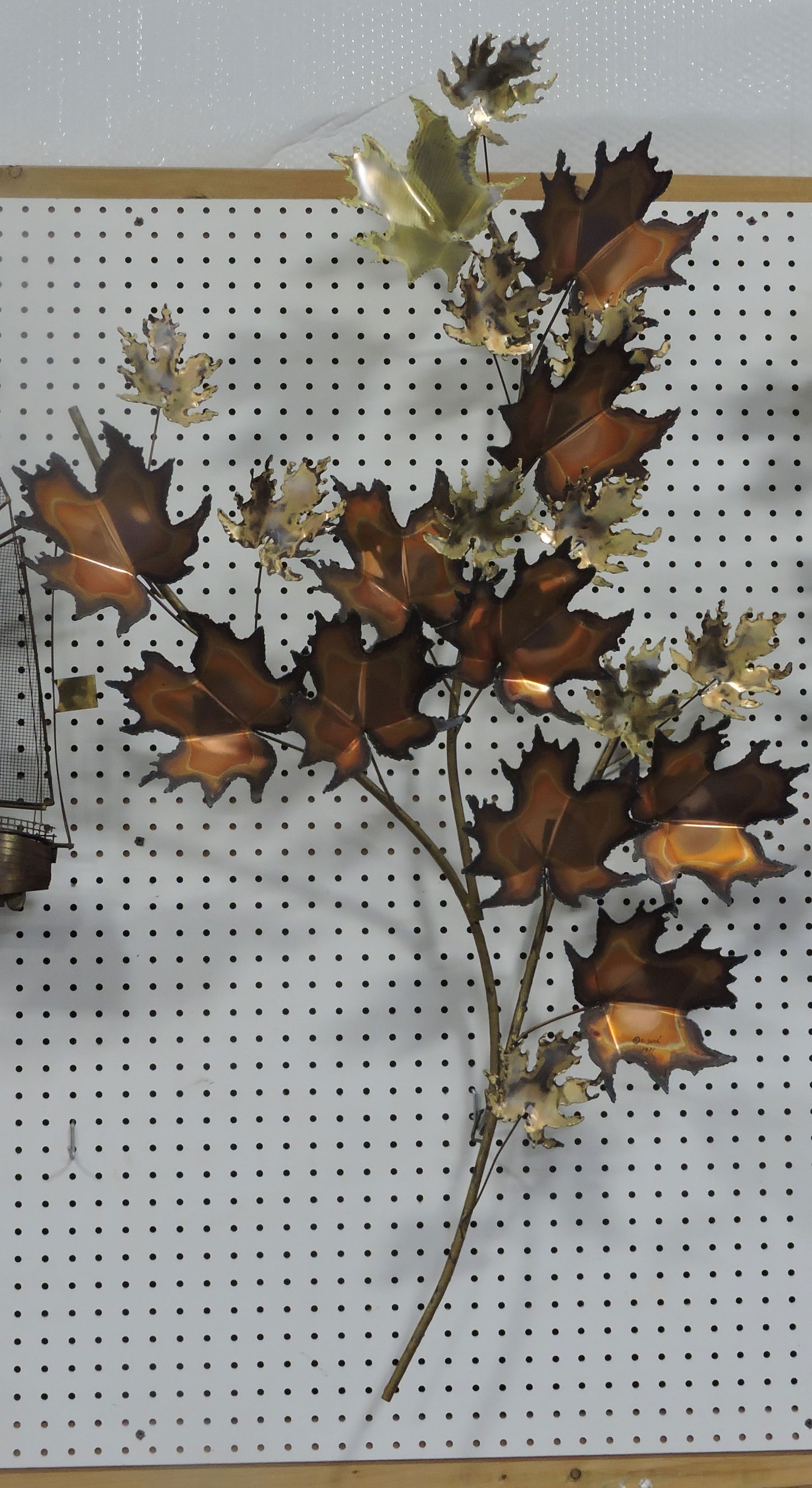 Curtis Jere 'Leaves' metal sculpture, (1 of 2)