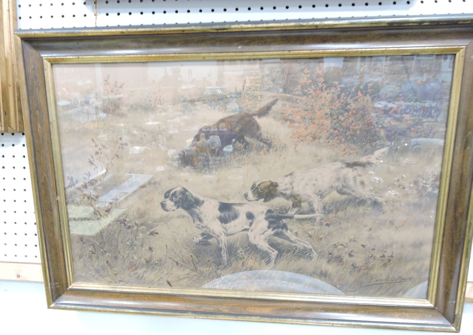 Edmund Osthaus print of three hunting dogs, (1 of 1)