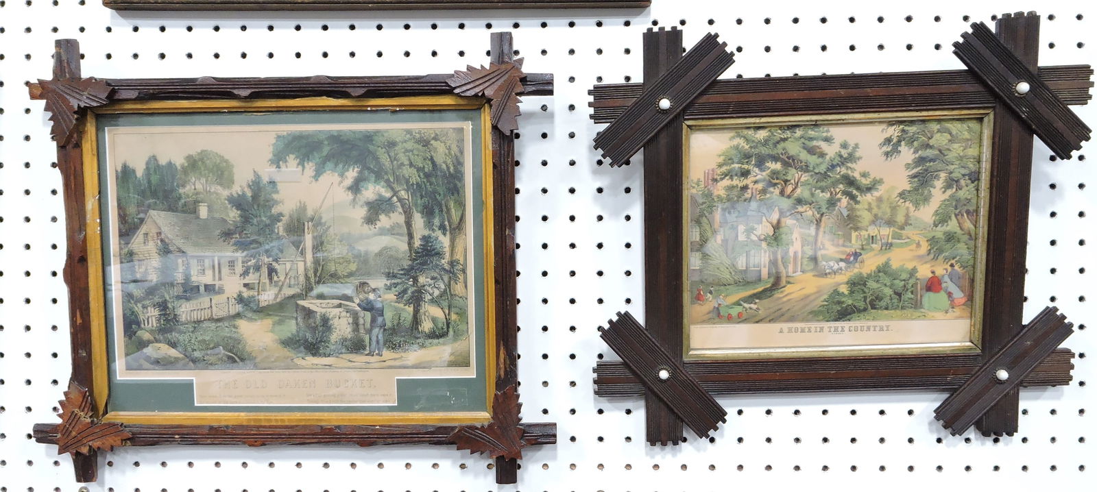 Currier & Ives lot of 2 prints, 'The Old (1 of 3)