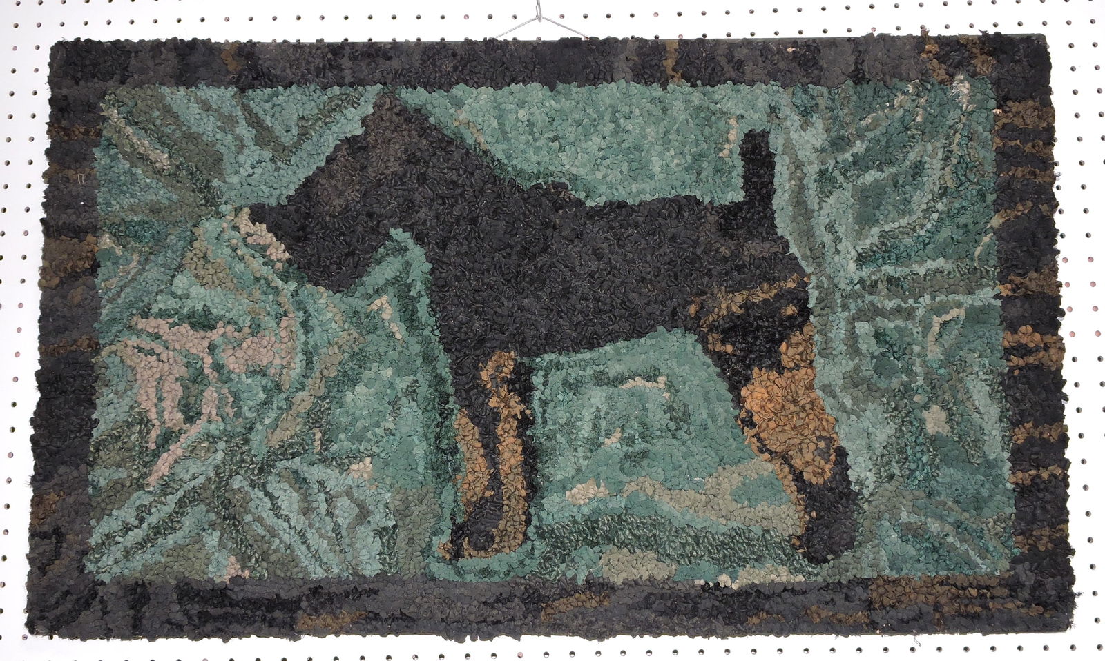 Early hook rug of Scottie dog, 22"x39" (1 of 1)